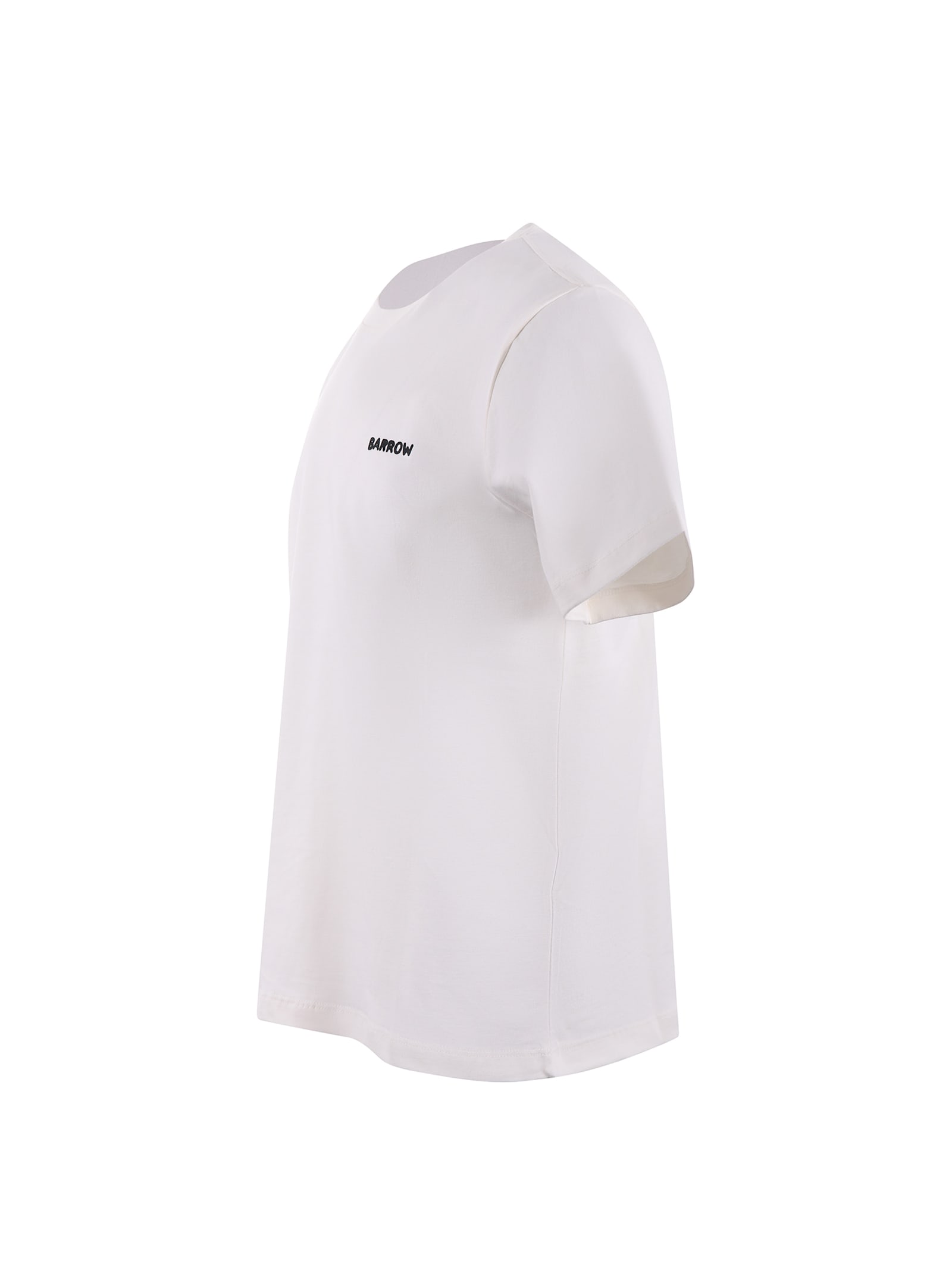 Barrow Cotton T-shirt With Teddy Print In Off White
