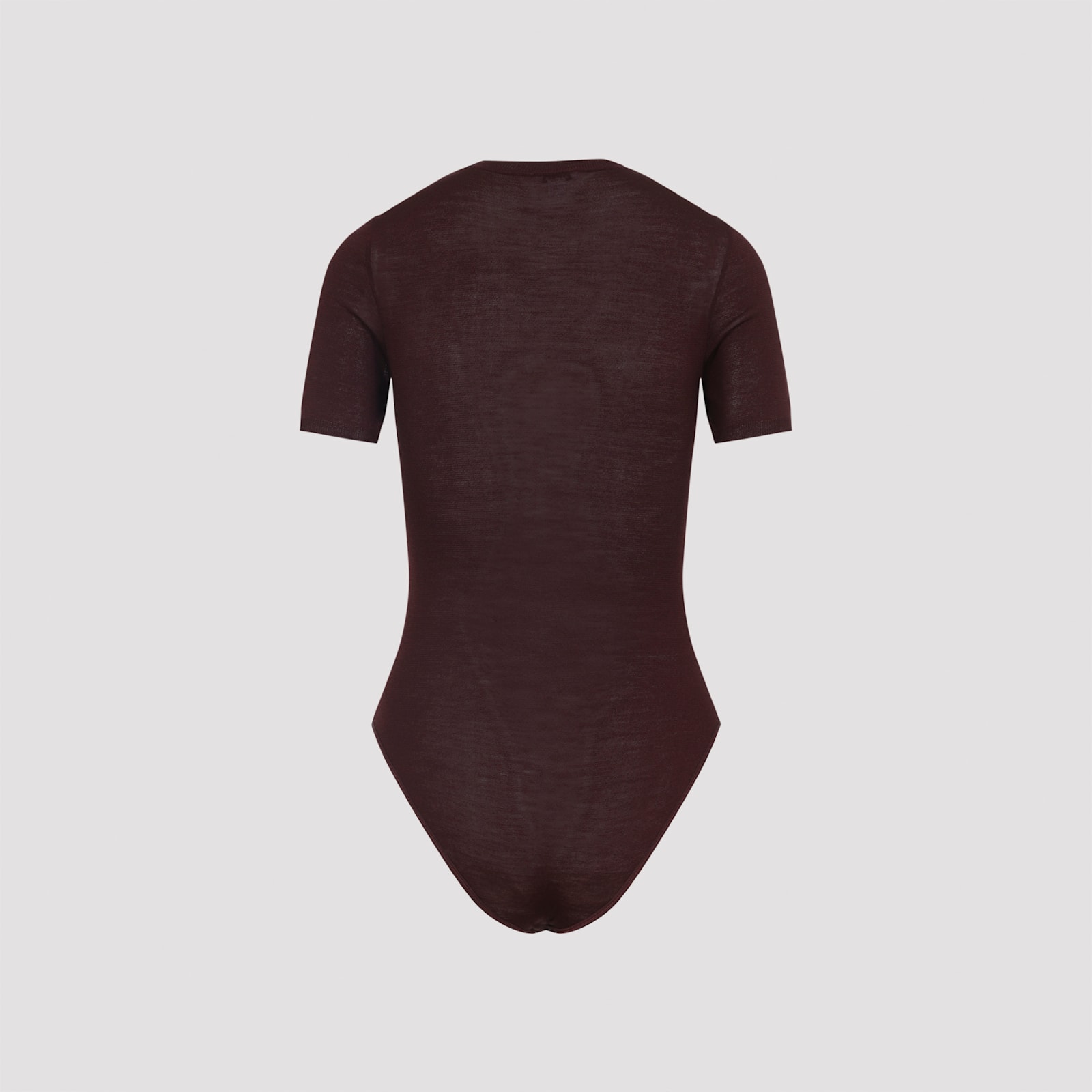 Alaïa Wool-blend Crewneck Bodysuit Top In Brown