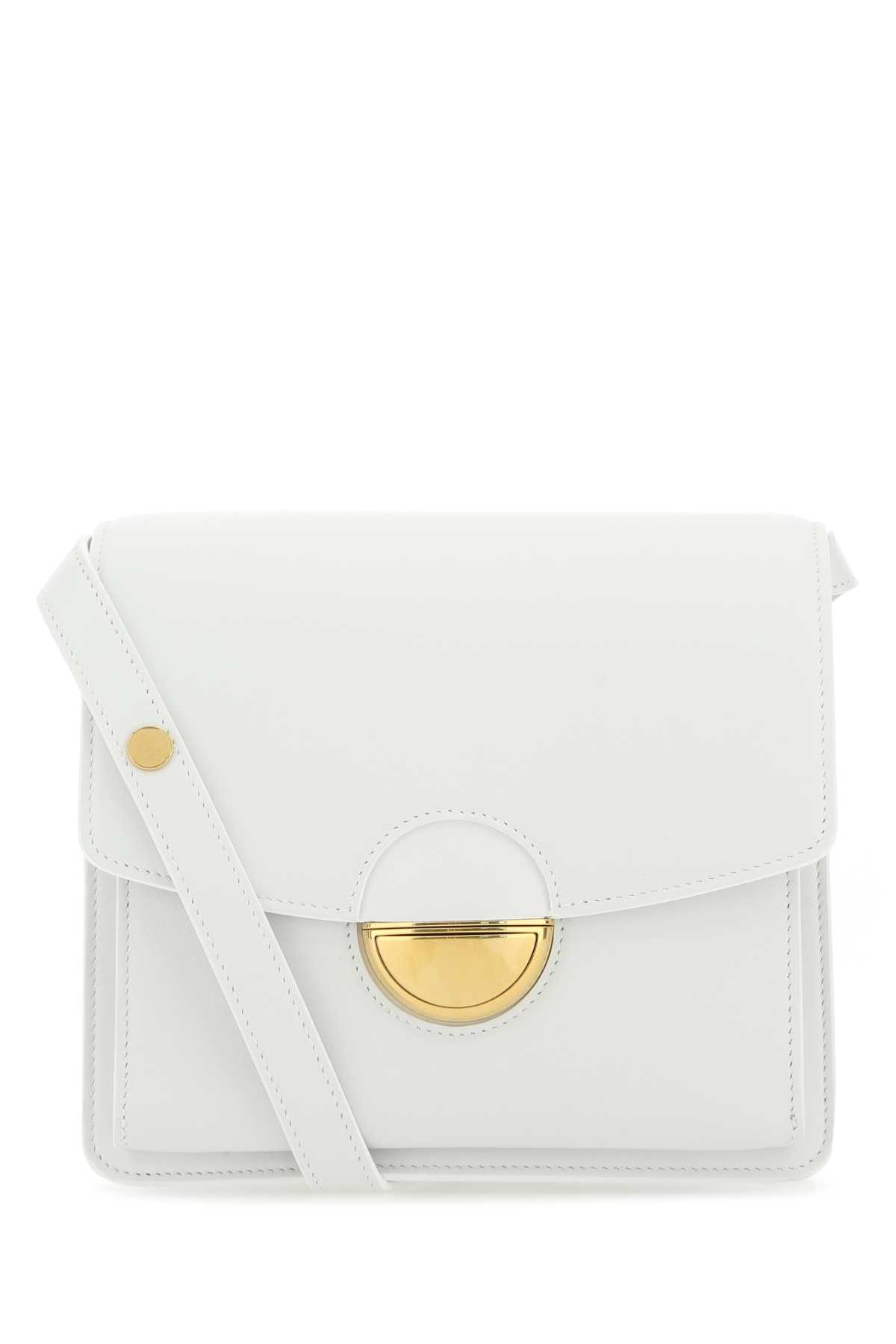 White Leather Dia Shoulder Bag