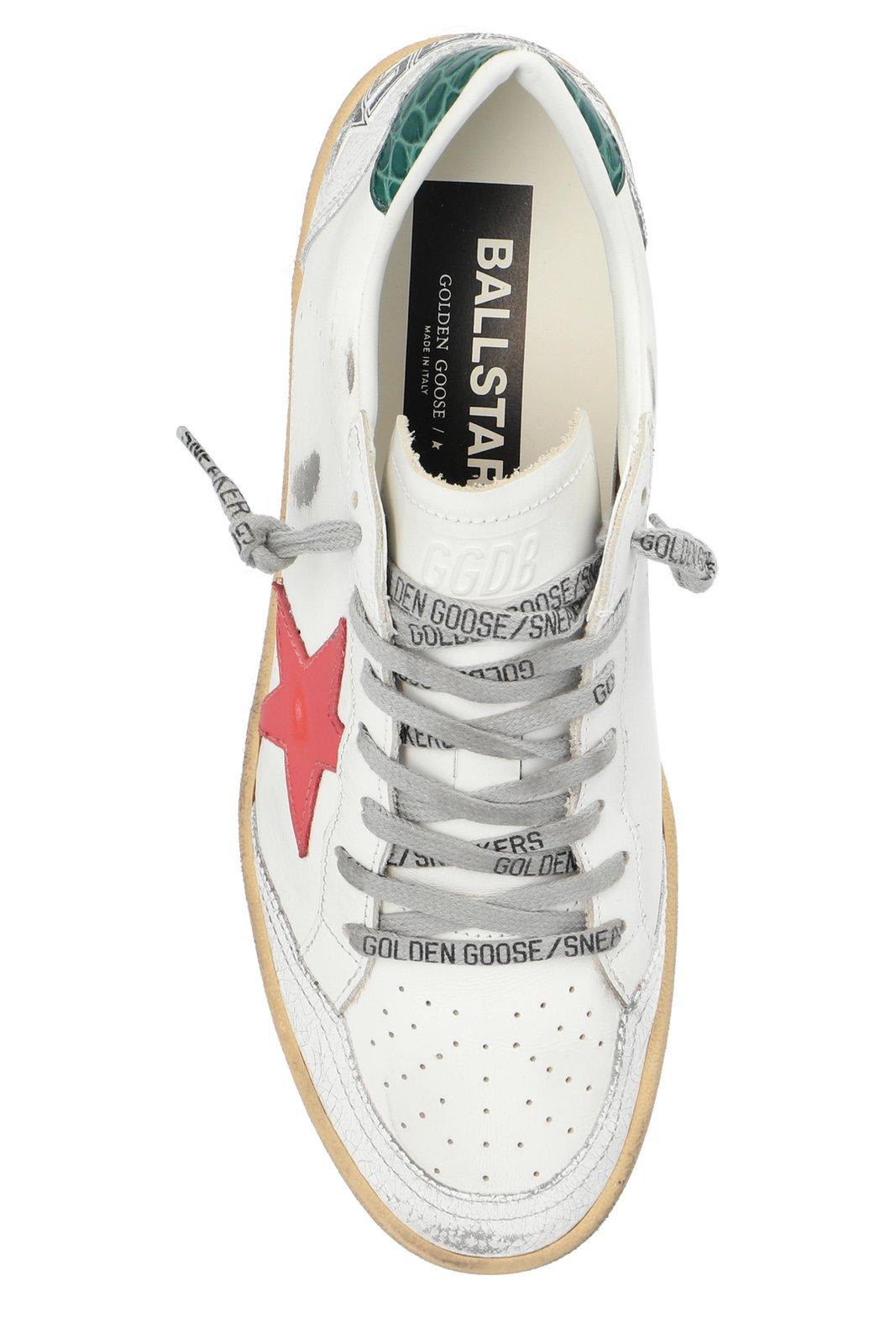 Shop Golden Goose Star Patch Low-top Sneakers In Wht Red Green