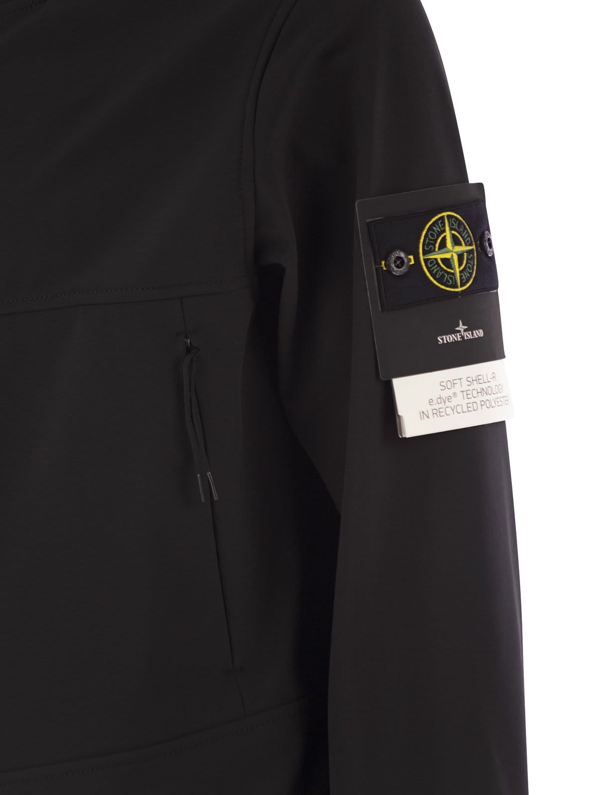 Shop Stone Island Zip-up Hooded Jacket In Black