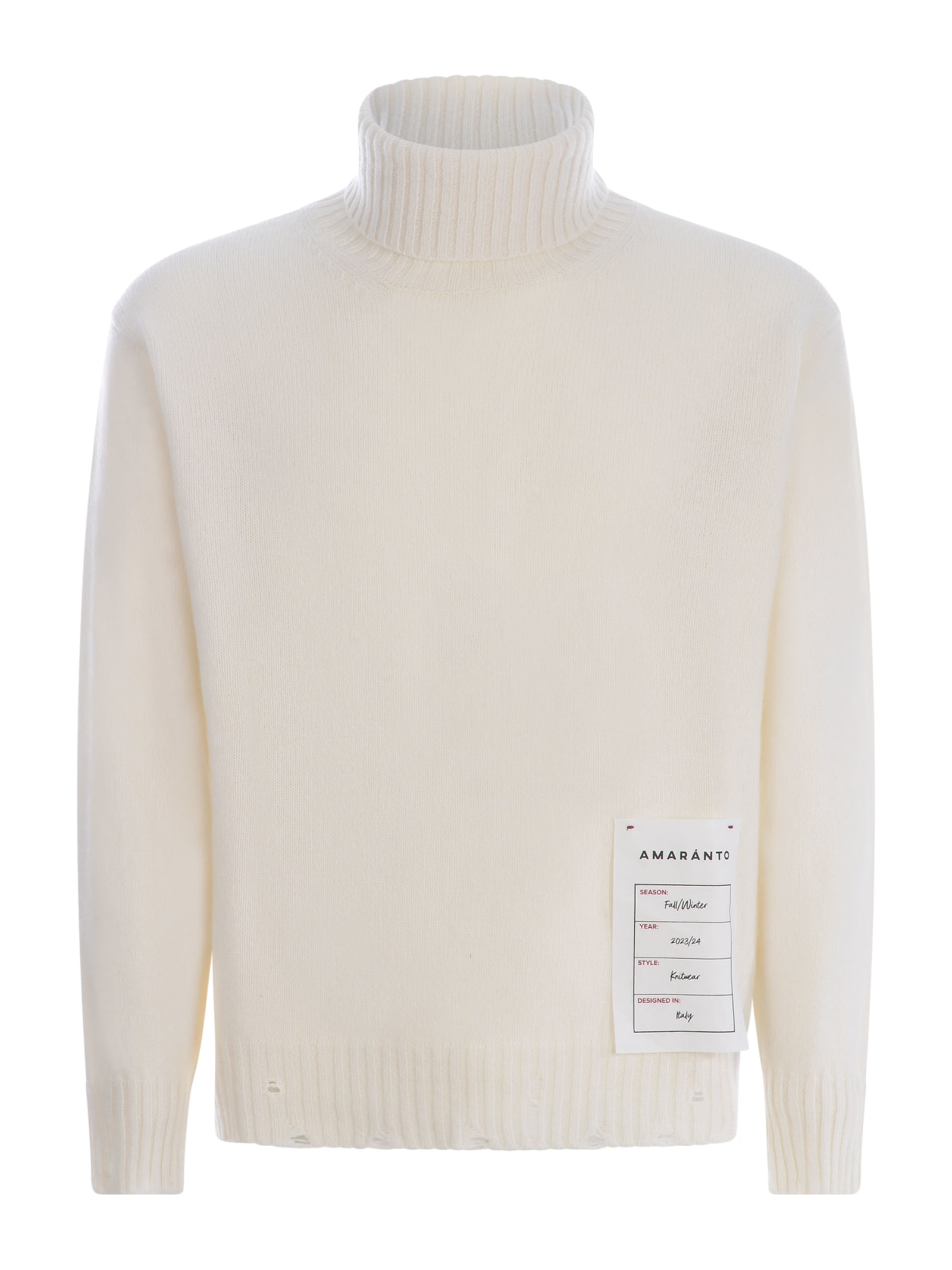 Turtleneck Amaranto In Wool And Cashmere Blend