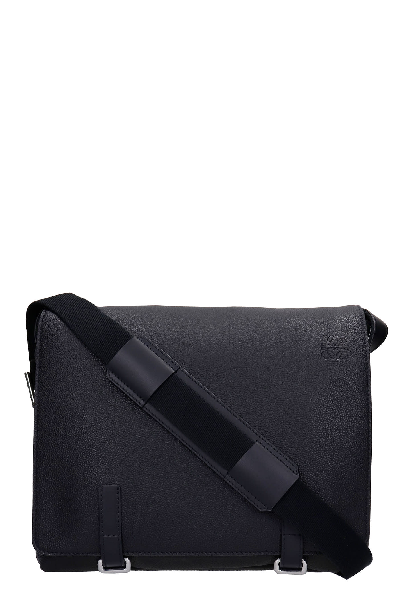 Loewe Messanger Shoulder Bag In Black Leather