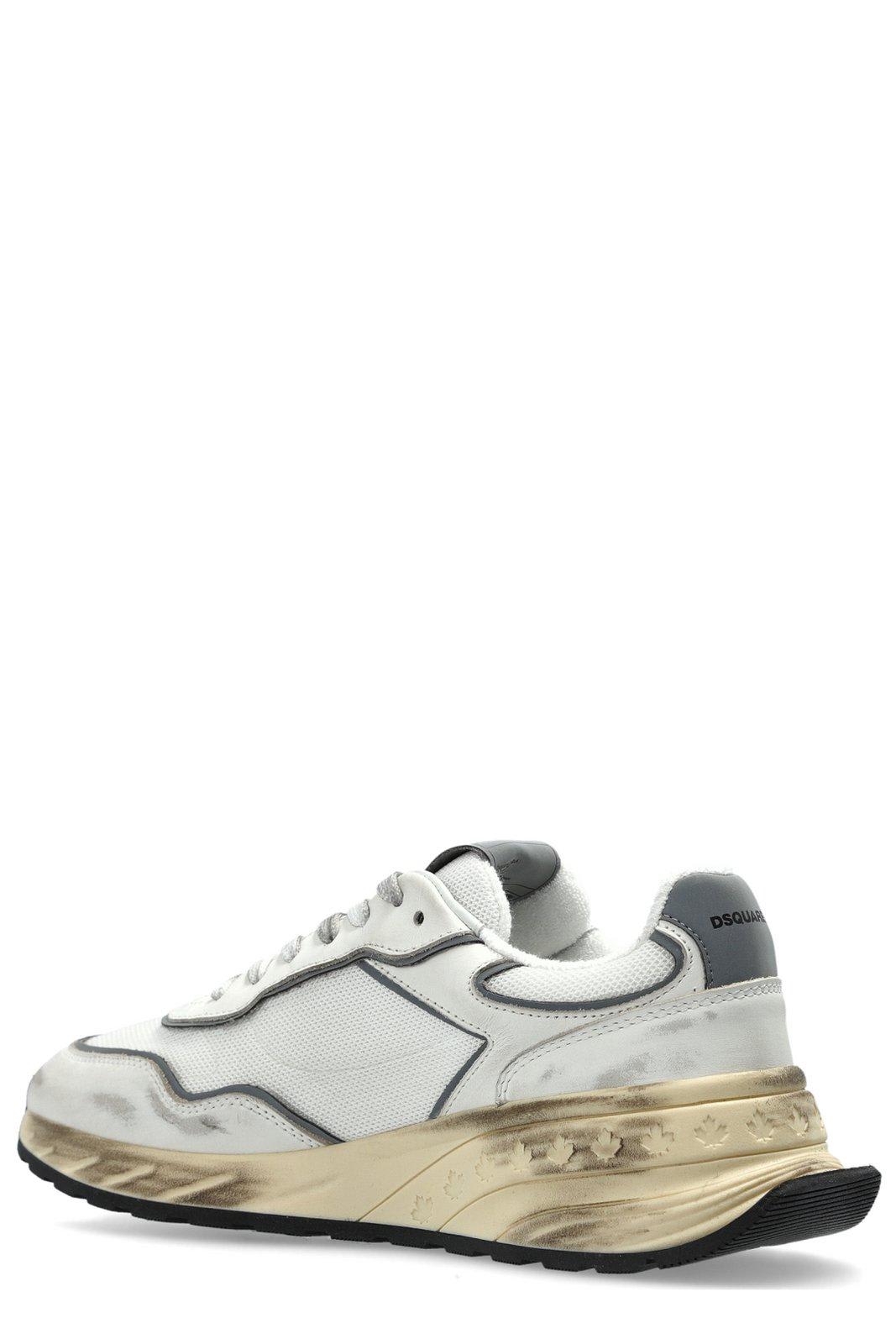 Dsquared2 Distressed Low-top Sneakers In White