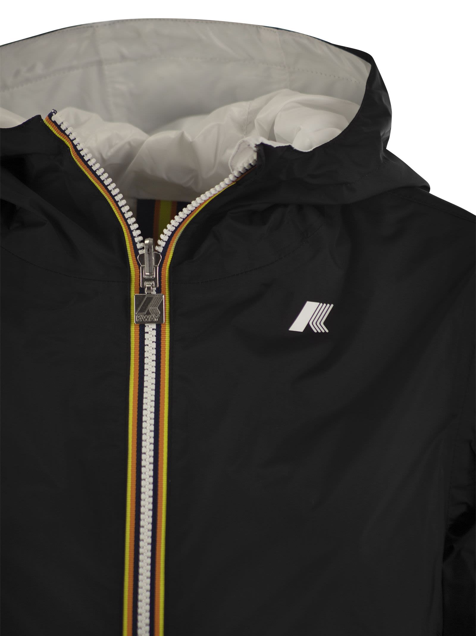 Shop K-way Sophie Plus - Reversible Hooded Jacket In Black/white