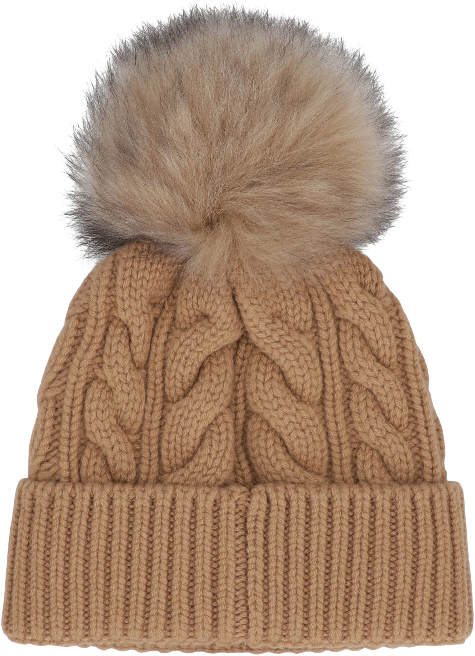 Moncler Grenoble Hat With Pom Pom In Brown