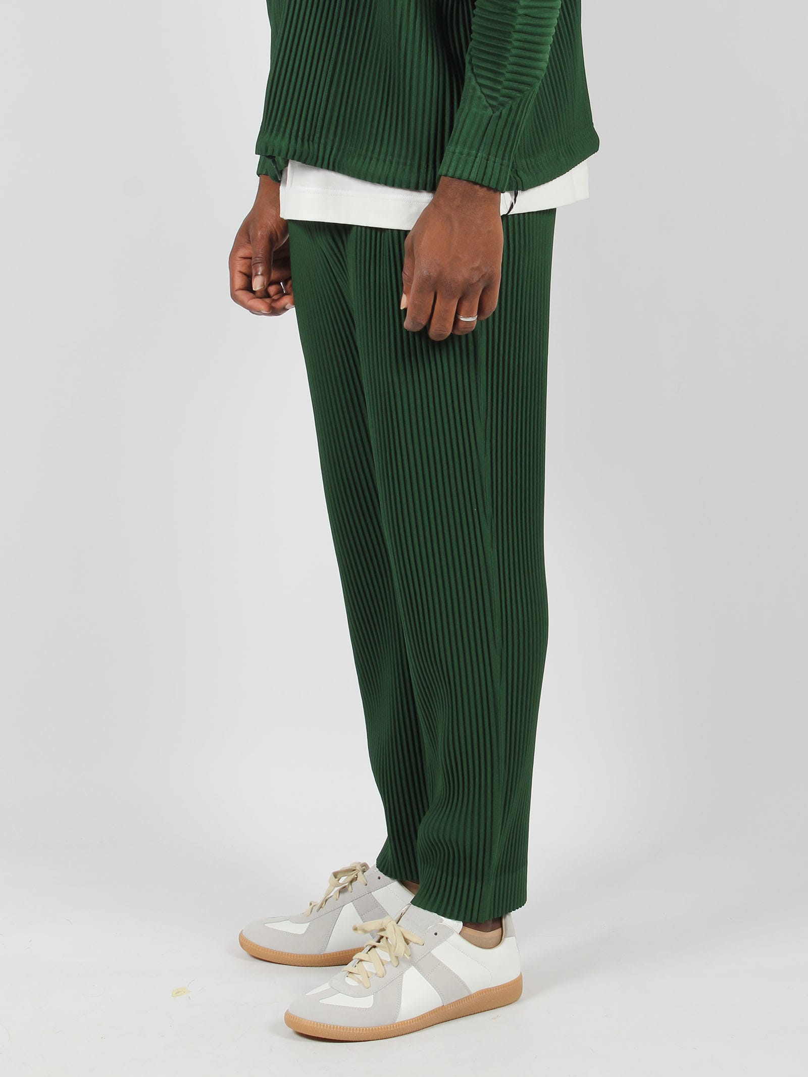 Shop Issey Miyake Tailored Pleats 1 Trousers In Green