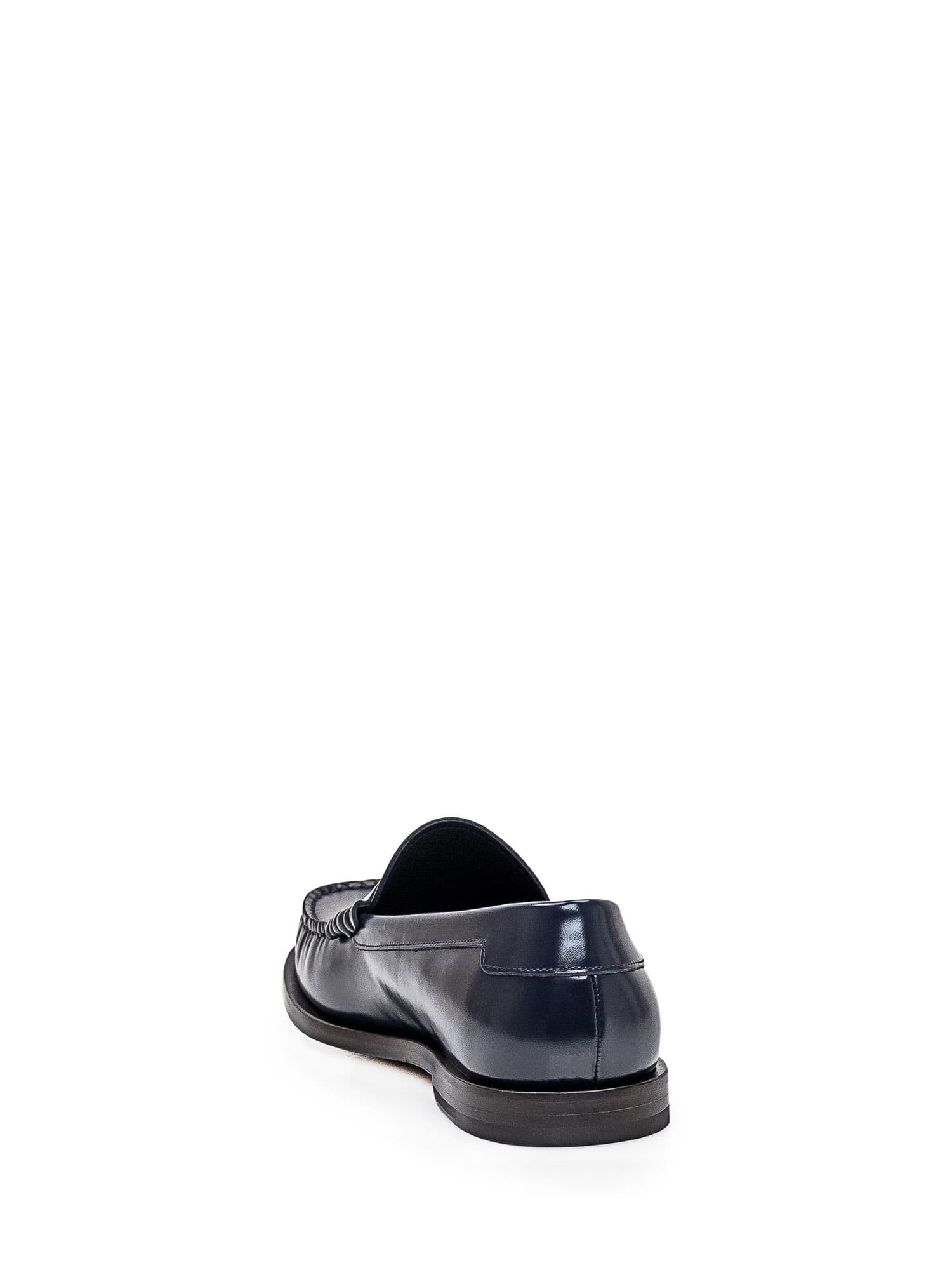Shop Dolce & Gabbana Leather Loafer In Blu 3