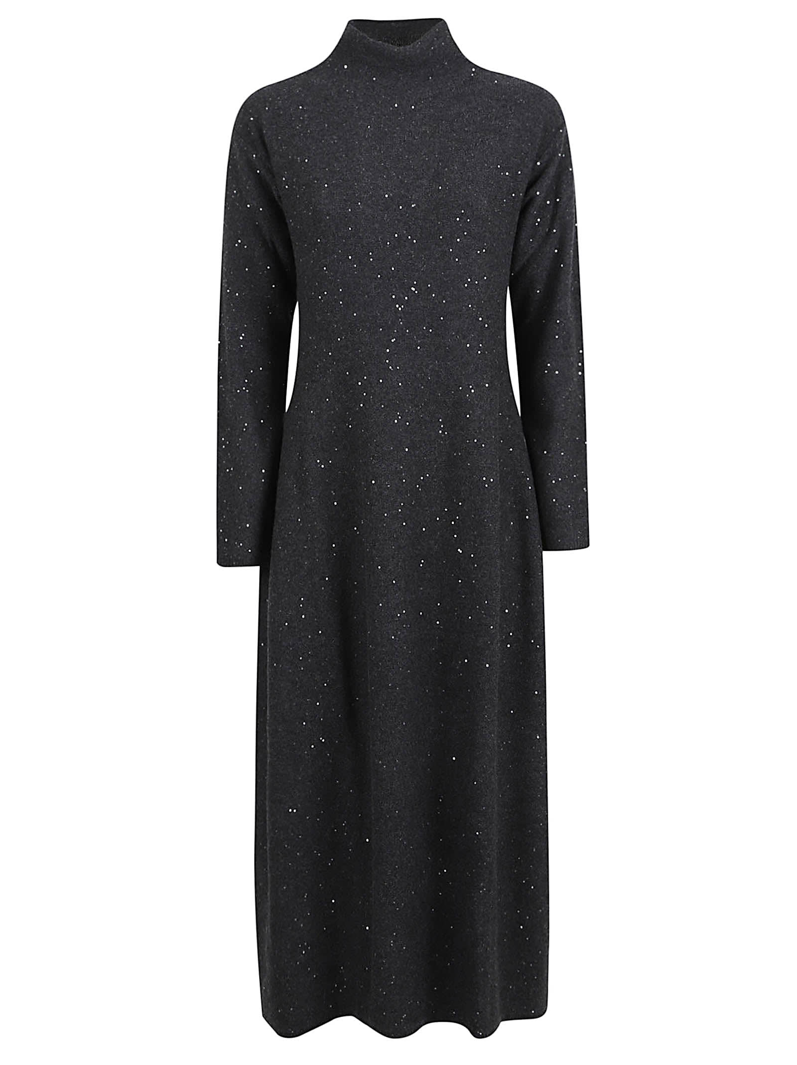 Antonelli High-neck Long-sleeved Dress In Gray