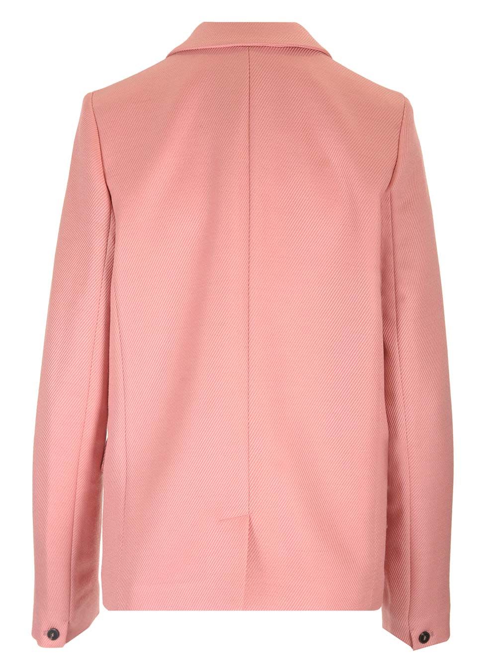 Shop Forte Forte Digonal Structure Couture Double-breasted Jacket In Rose