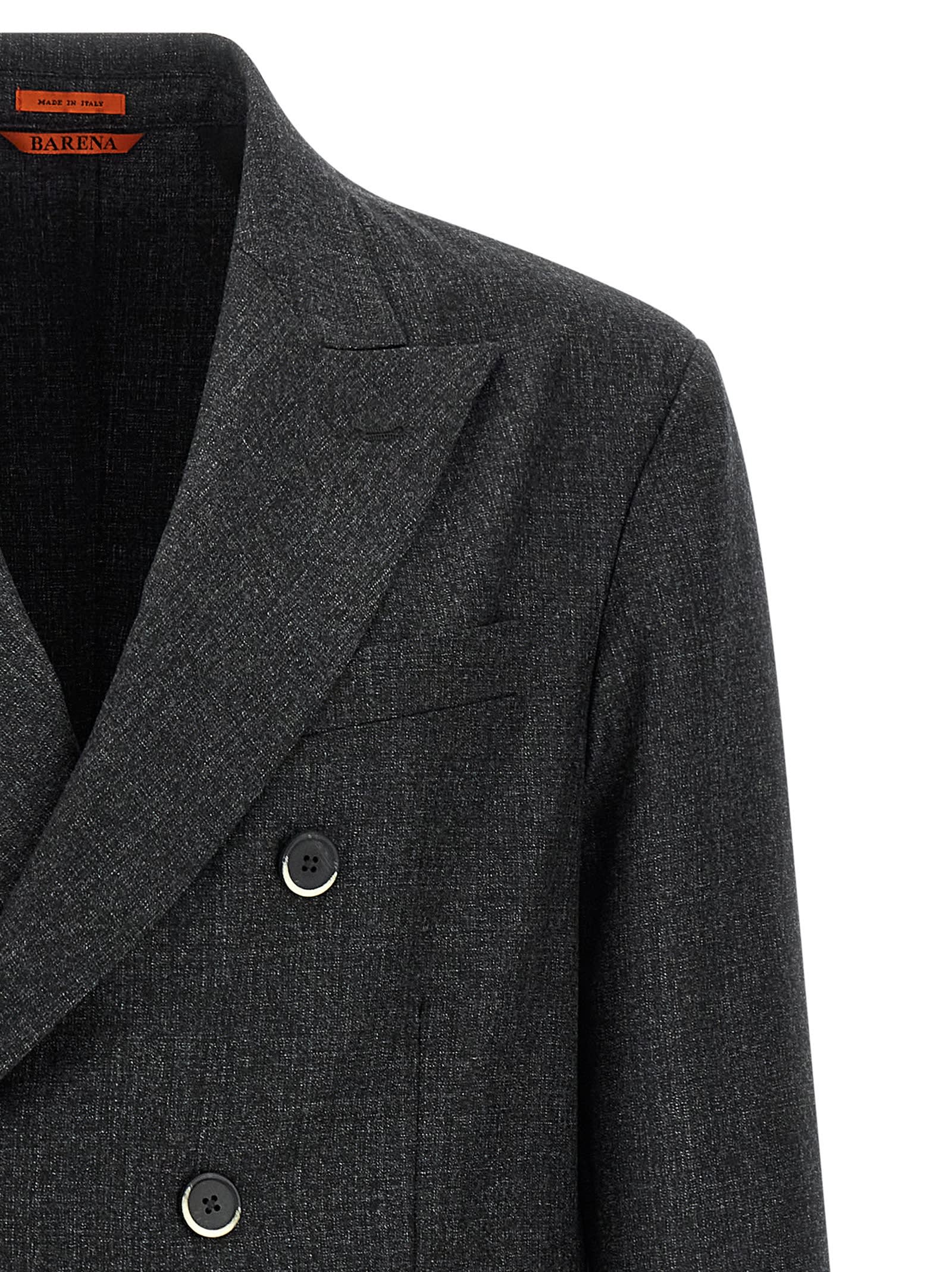 Barena Venezia Double Breasted Long Sleeve Blazer In Gray