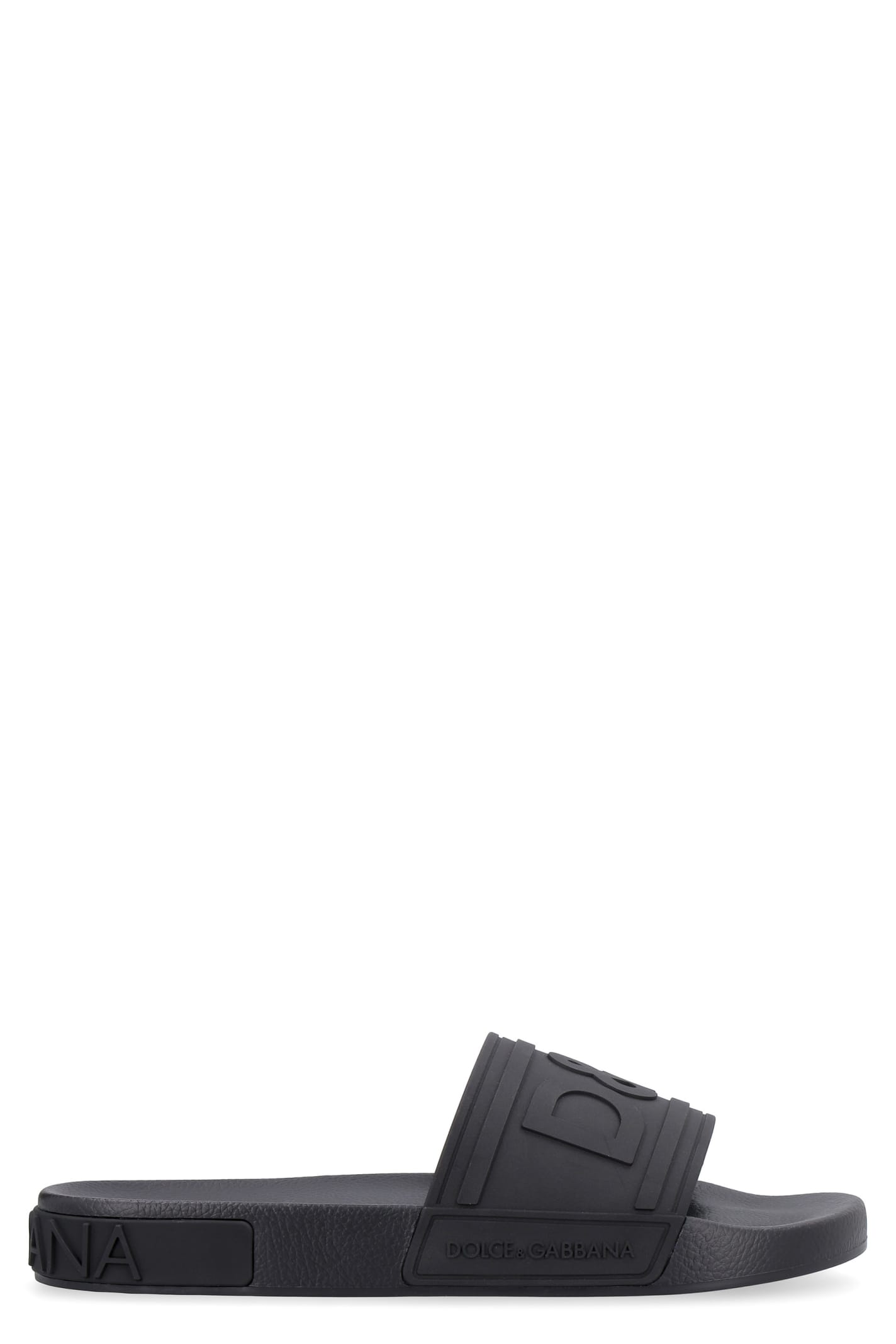 DOLCE & GABBANA LOGO DETAIL RUBBER SLIDES,11206704