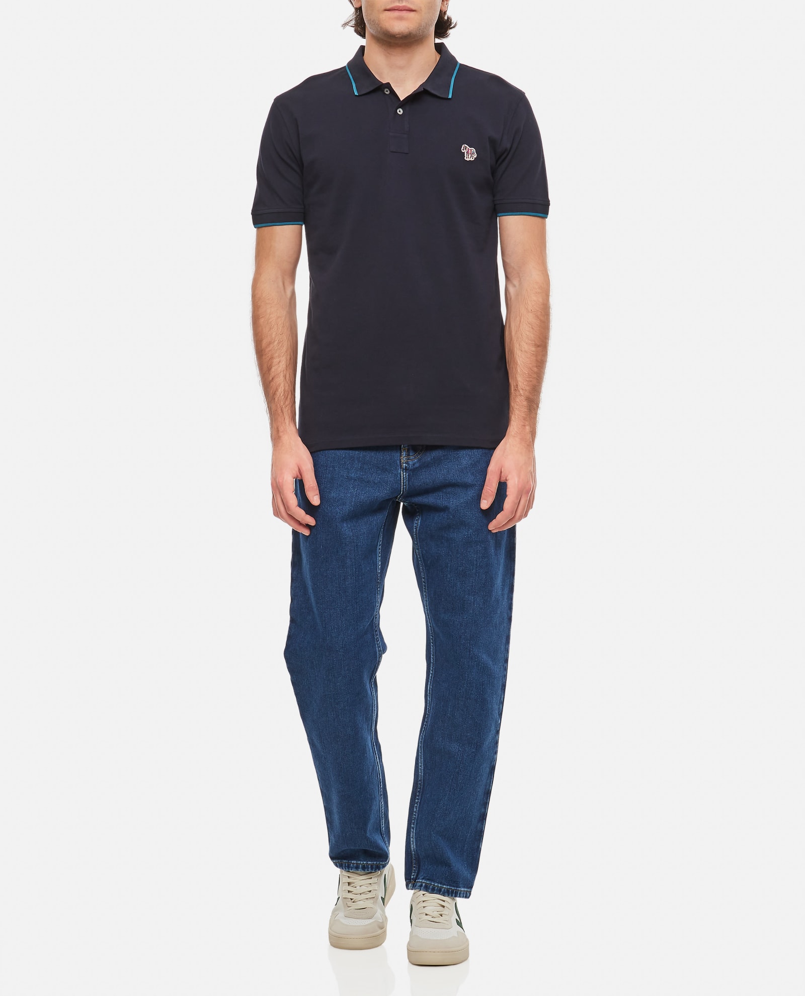 Shop Ps By Paul Smith Zebra Polo In Ink