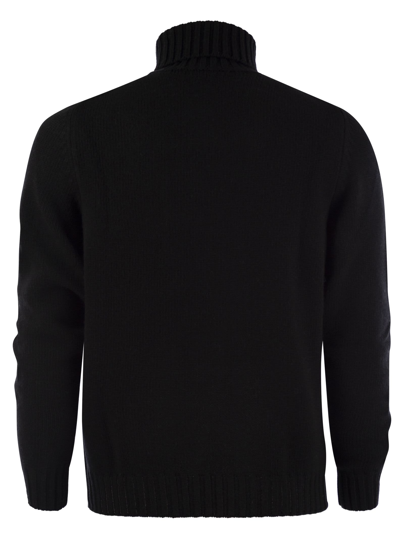 Shop Fedeli Wool And Cashmere Turtleneck Jumper In Night Blue