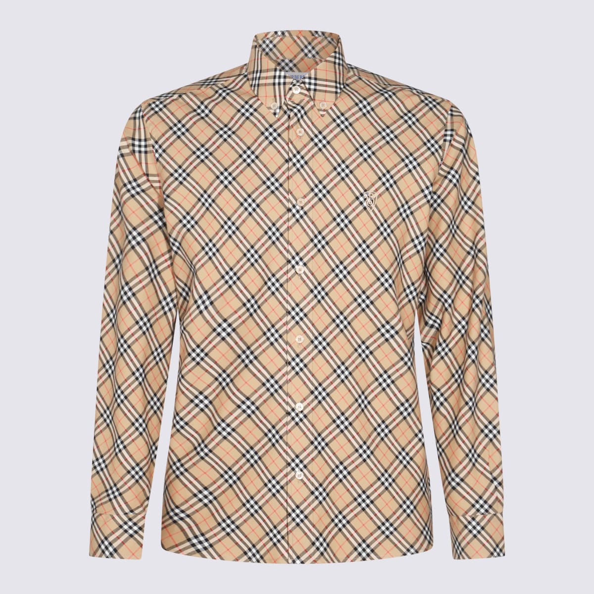 Shop Burberry Beige Cotton Shirt In Sand Ip Check