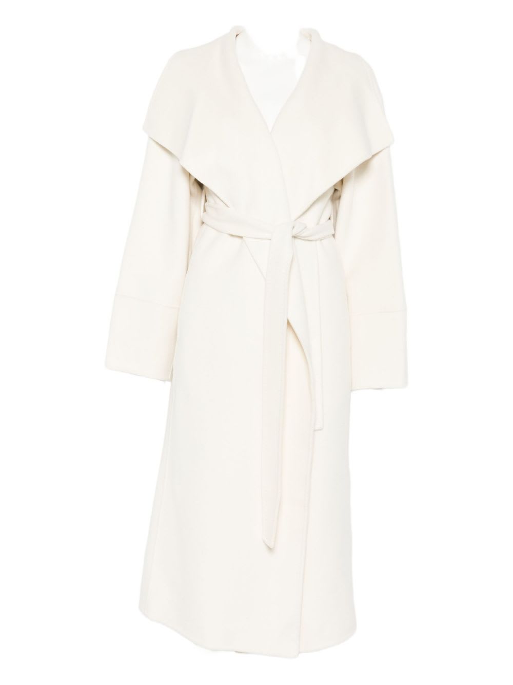 Goat Wool And Cashmere Coat In White