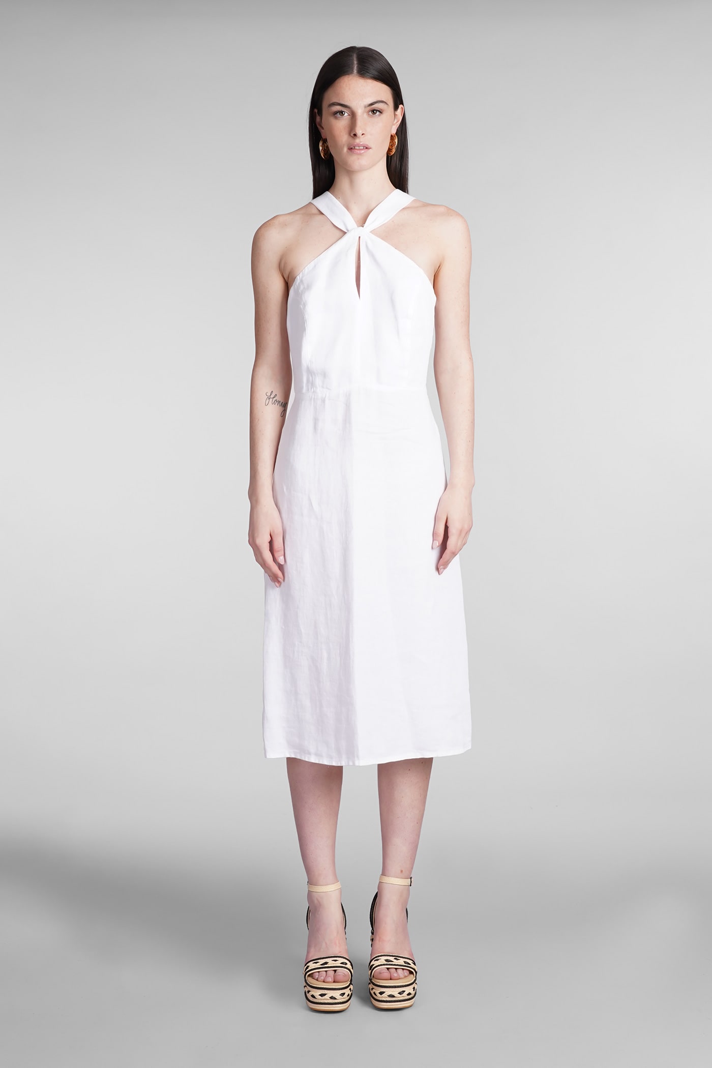 Shop 120% Lino Dress In White Linen