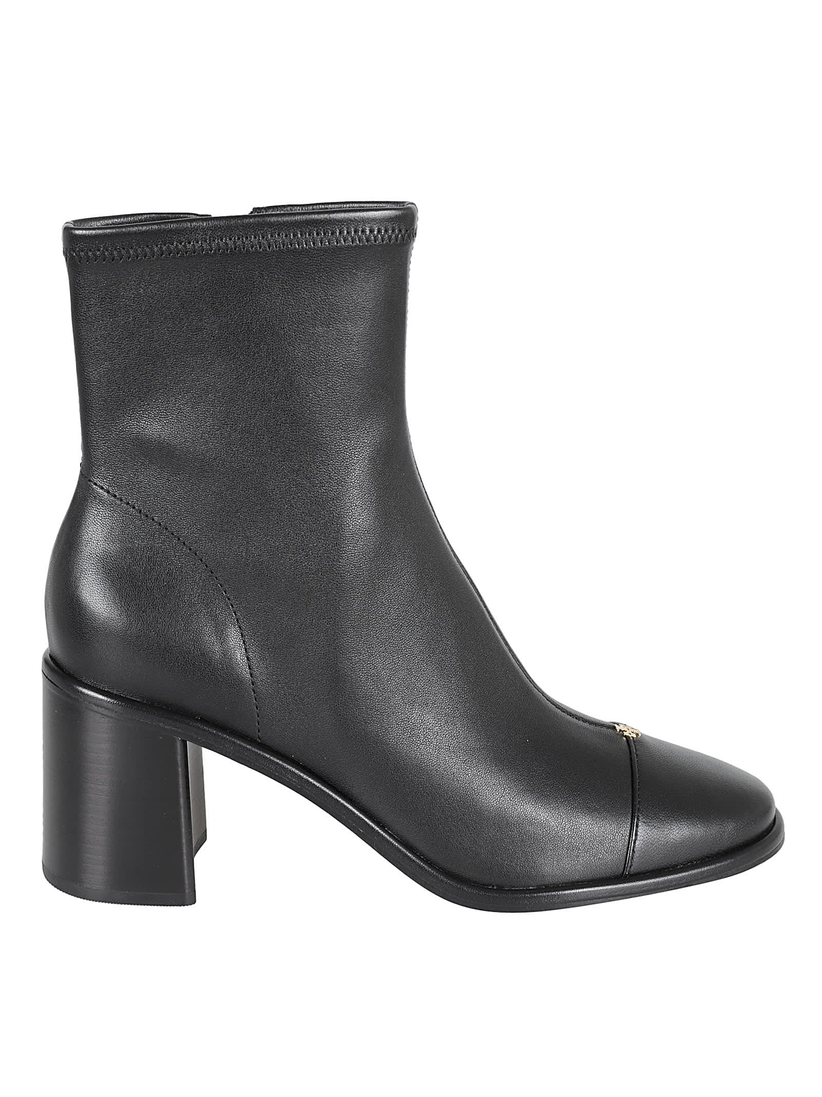 Shop Tory Burch Cap-toe Heel Ankle Boots In Black