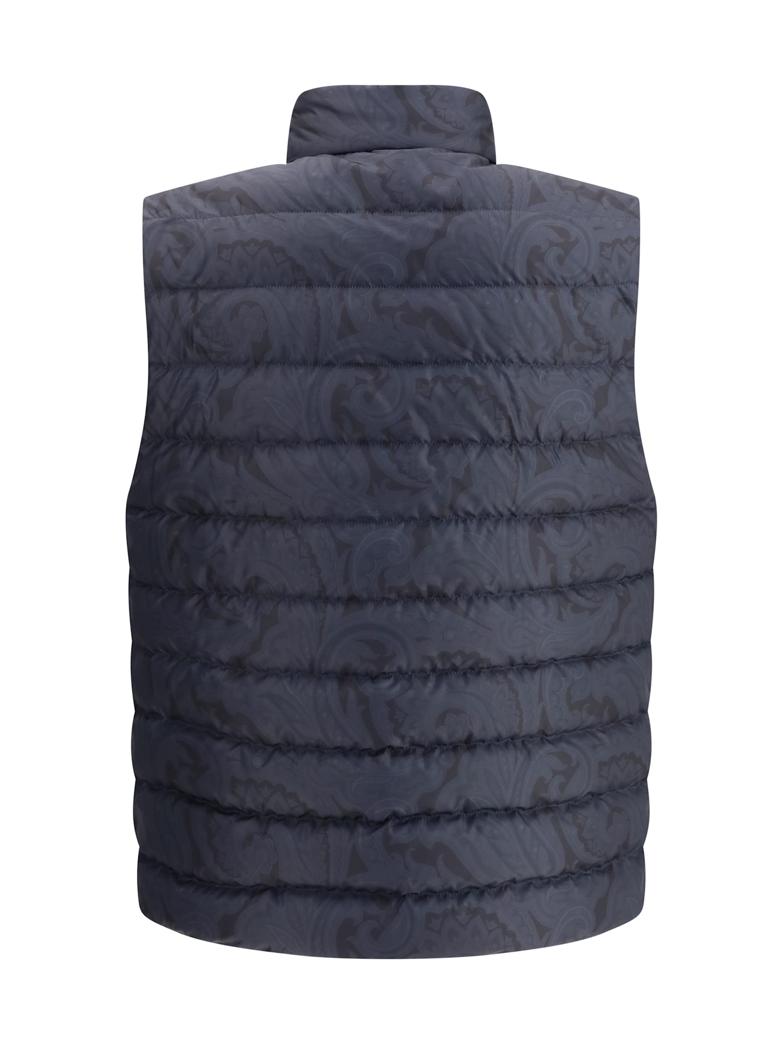 Etro Padded Vest With Logo In Black