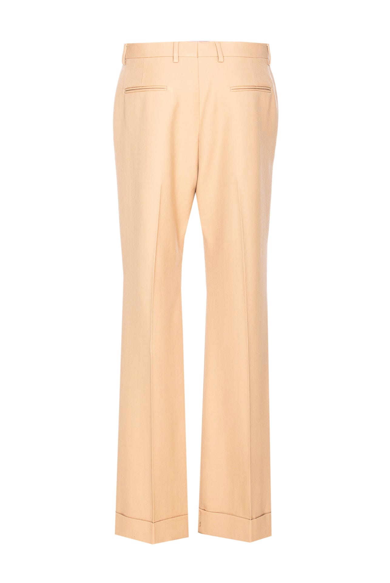 Valentino Camel Trousers With Side Pockets And Cuffs