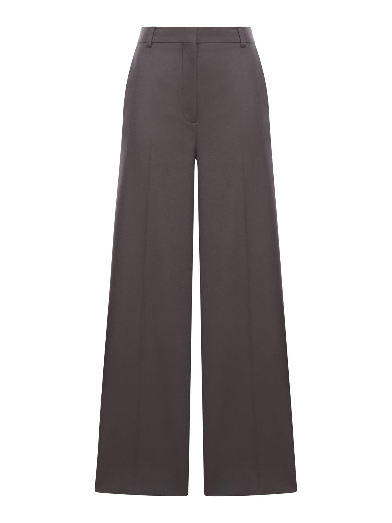 Shop Stella Mccartney Wool Trousers In Dark Chocolate