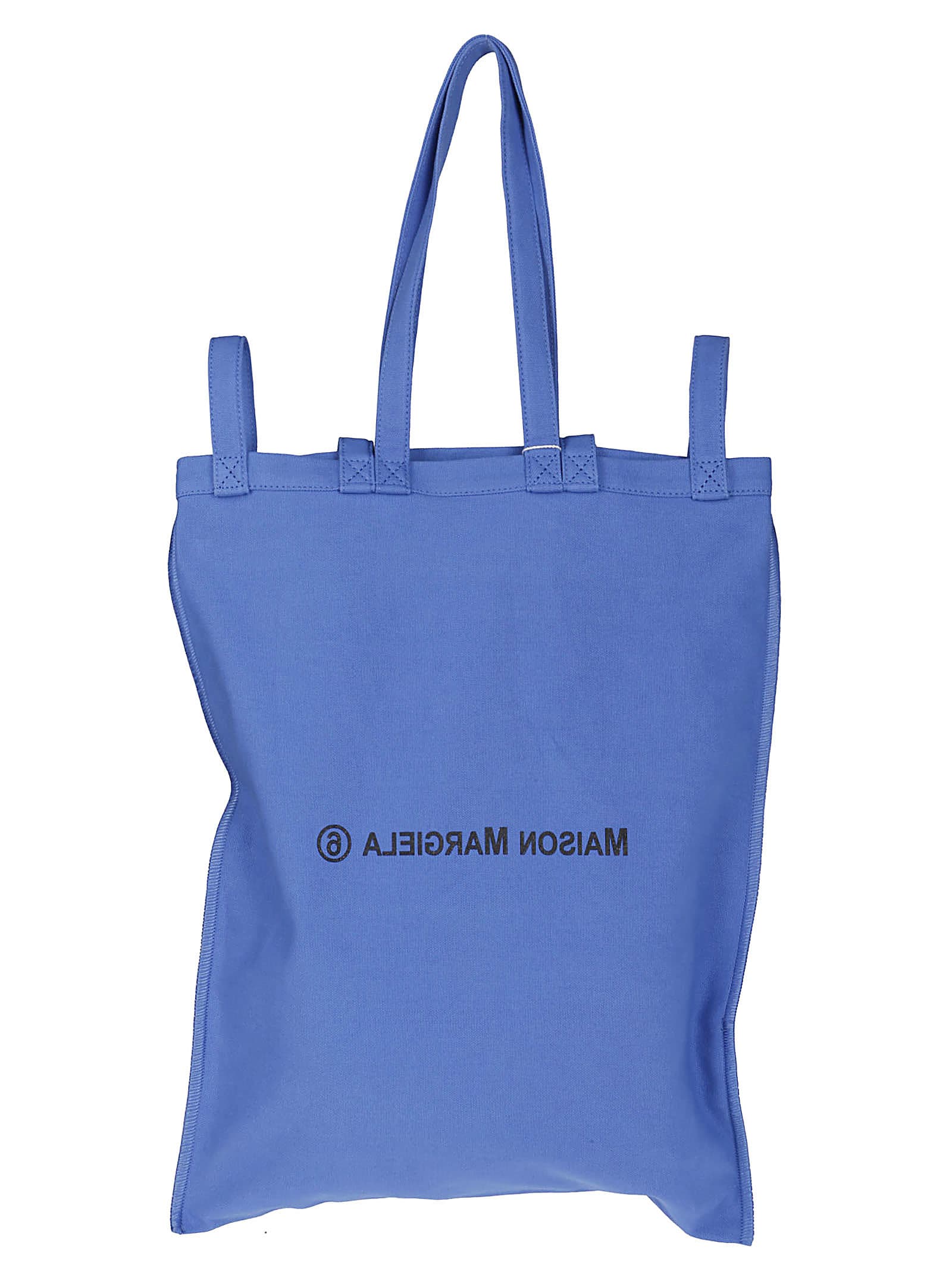 MM6 Maison Margiela Blue Cotton Tote Bag