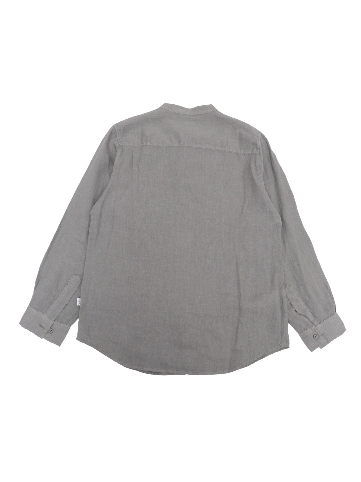 Il Gufo Korean Mandarin-collar Linen Shirt In Gray
