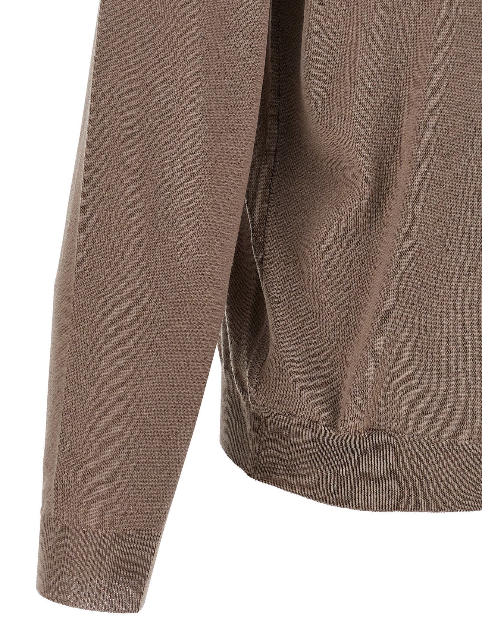 Zanone Crew-neck Long-sleeves Sweater In Sand