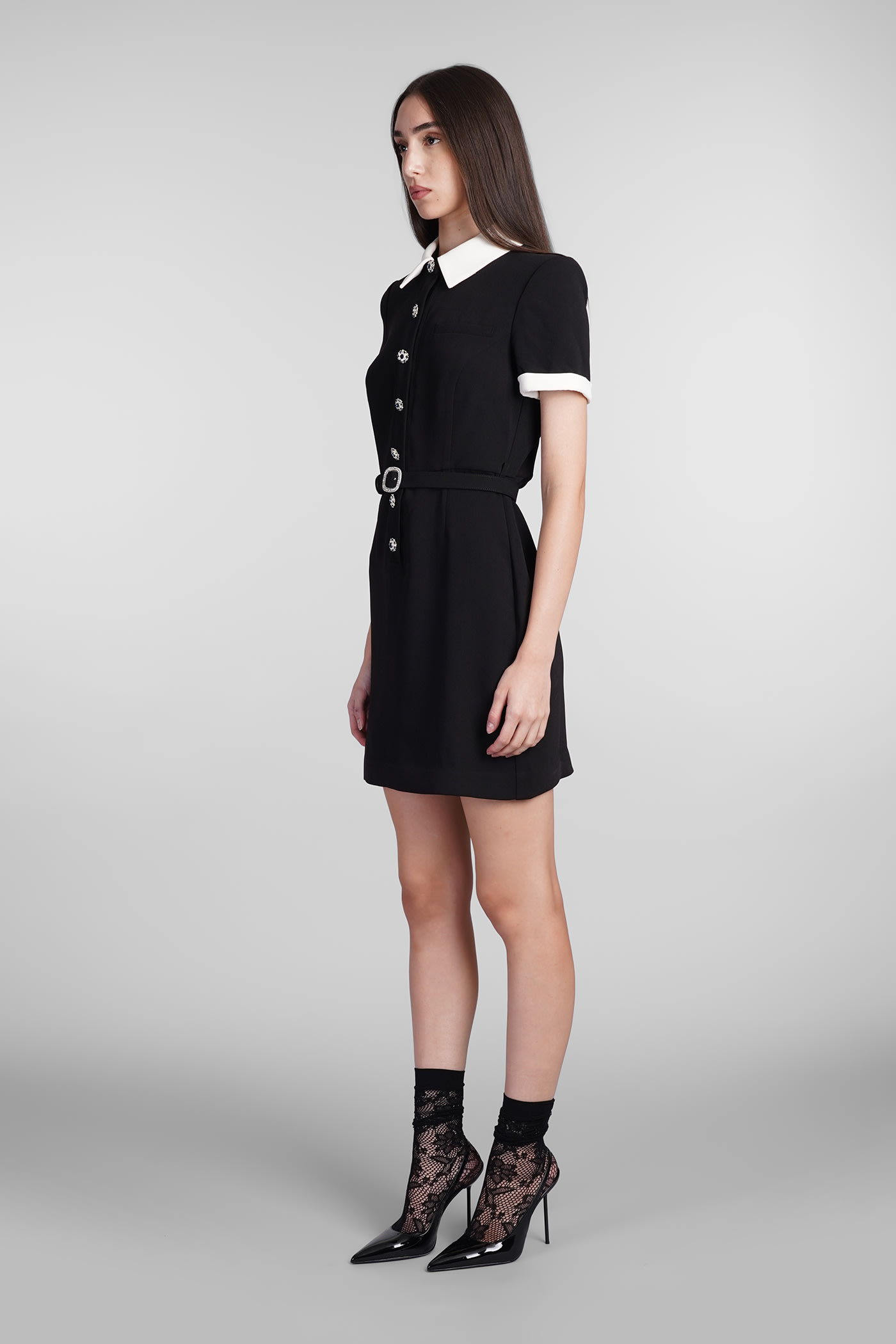 Shop Self-portrait Dress In Black Polyester