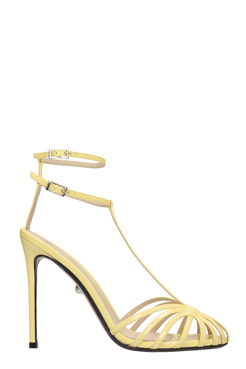 ALEVÌ STELLA 110 SANDALS IN YELLOW PATENT LEATHER,11209306