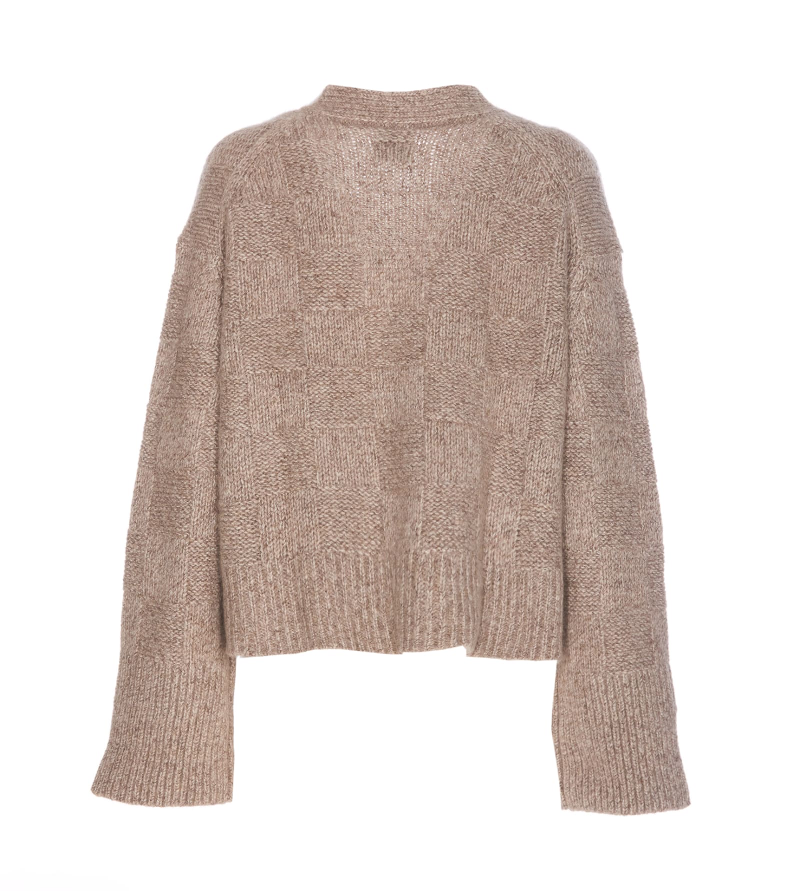 Shop Allude V-cardigan In Beige