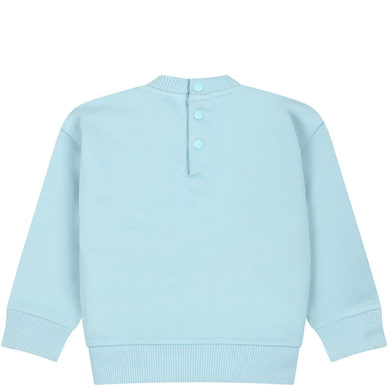 Shop Armani Collezioni Light Blue Sweatshirt For Baby Boy With The Smurfs