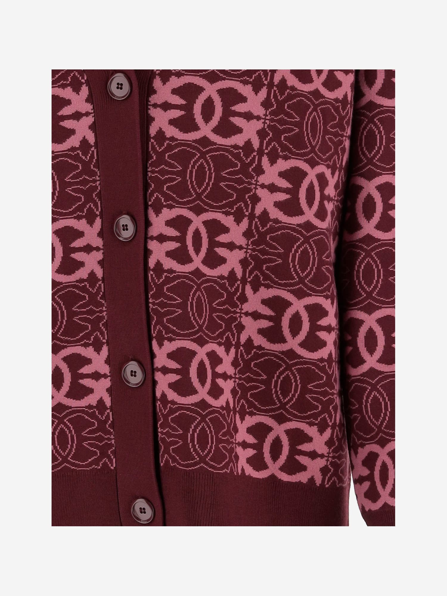 Pinko Love Birds Knit In Viscose Blend In Burgundy