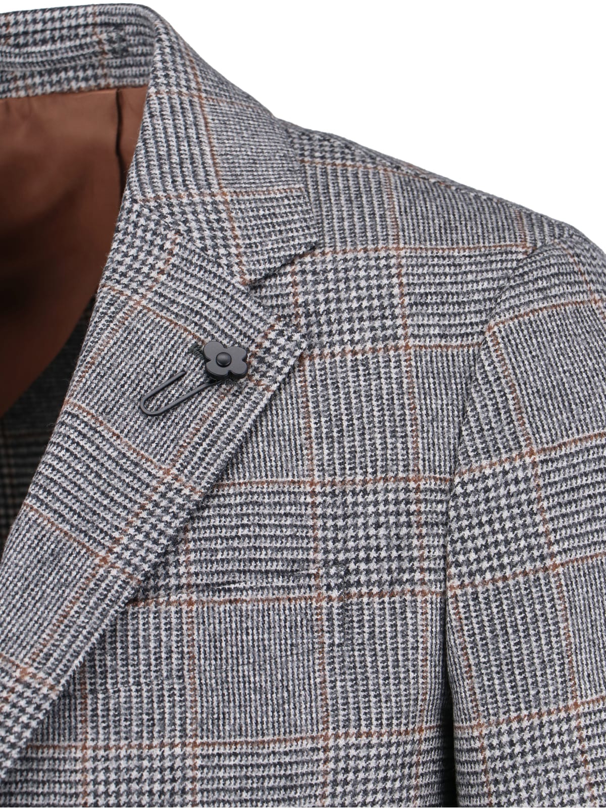 Lardini Check Pattern Front Pockets Long Sleeves In Gold