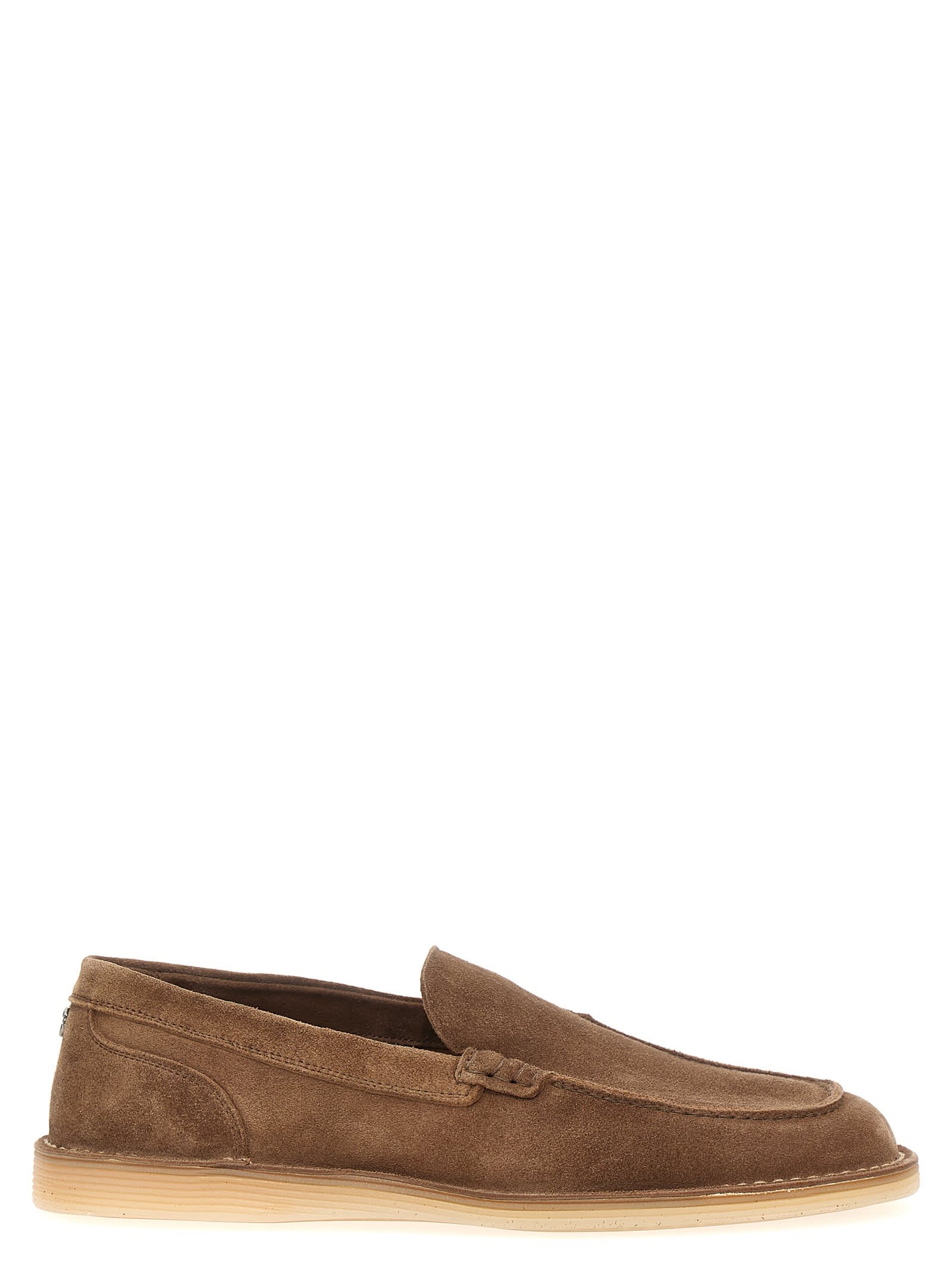 Shop Dolce & Gabbana Suede Loafers In Brown