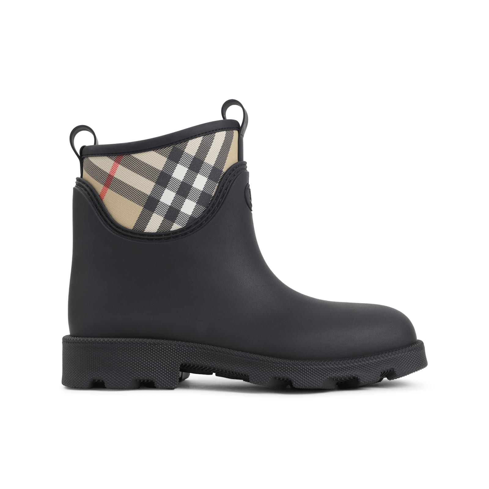 Burberry Marsh Stamp Rubber Ankle Boots In Black