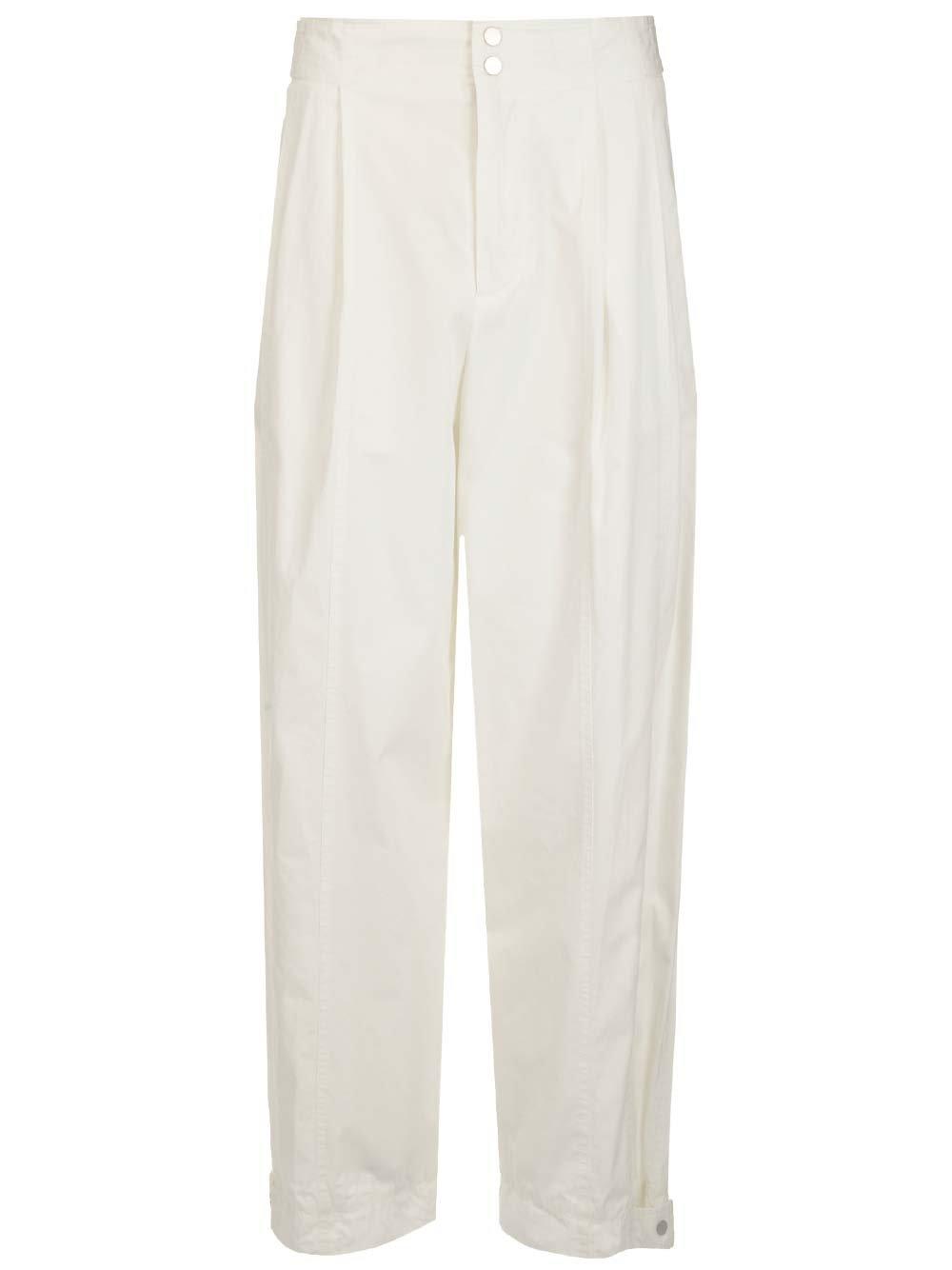 Shop Bottega Veneta Mid-rise Trousers In White