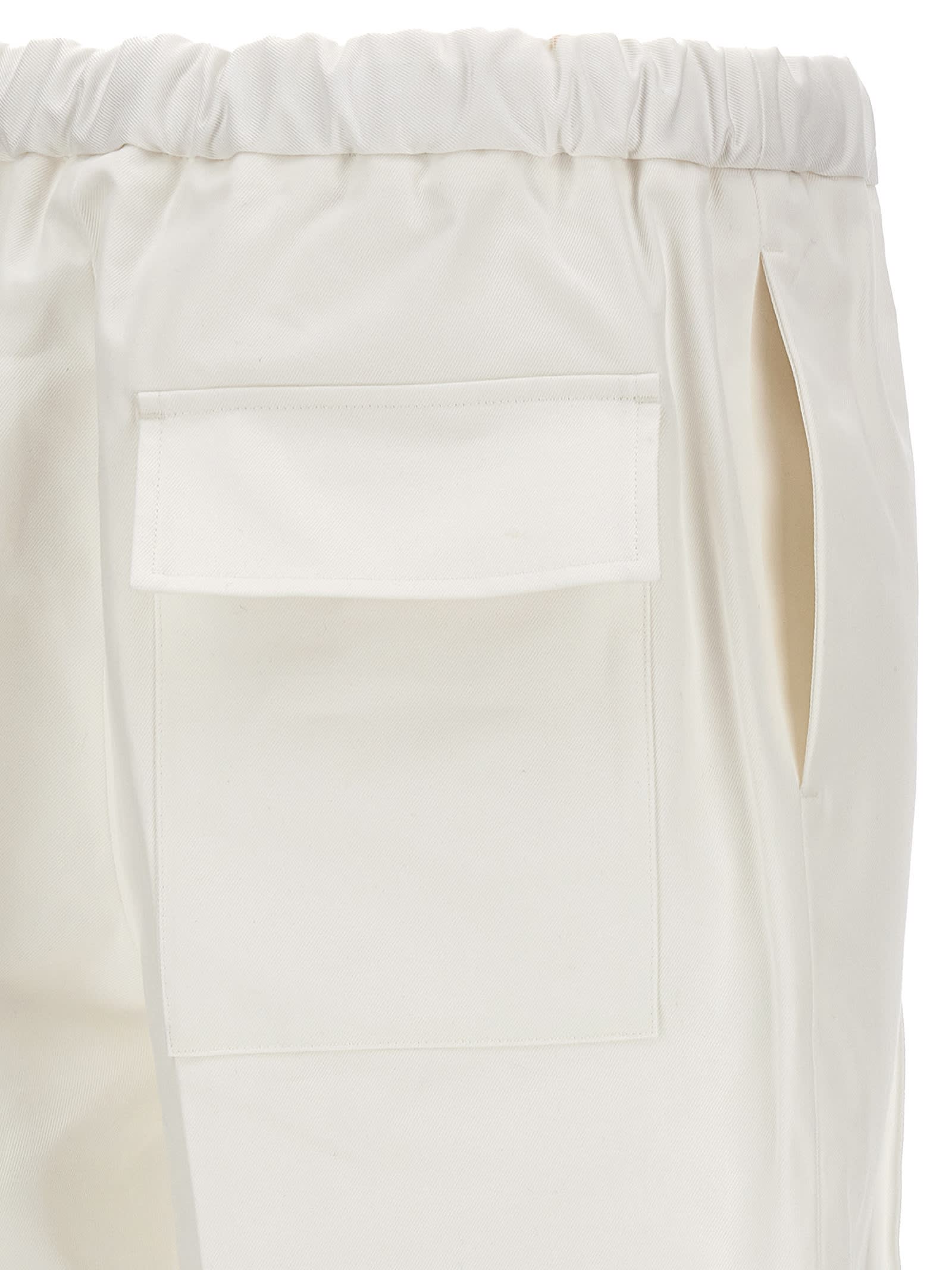Shop Jil Sander Gabardine Trousers In White