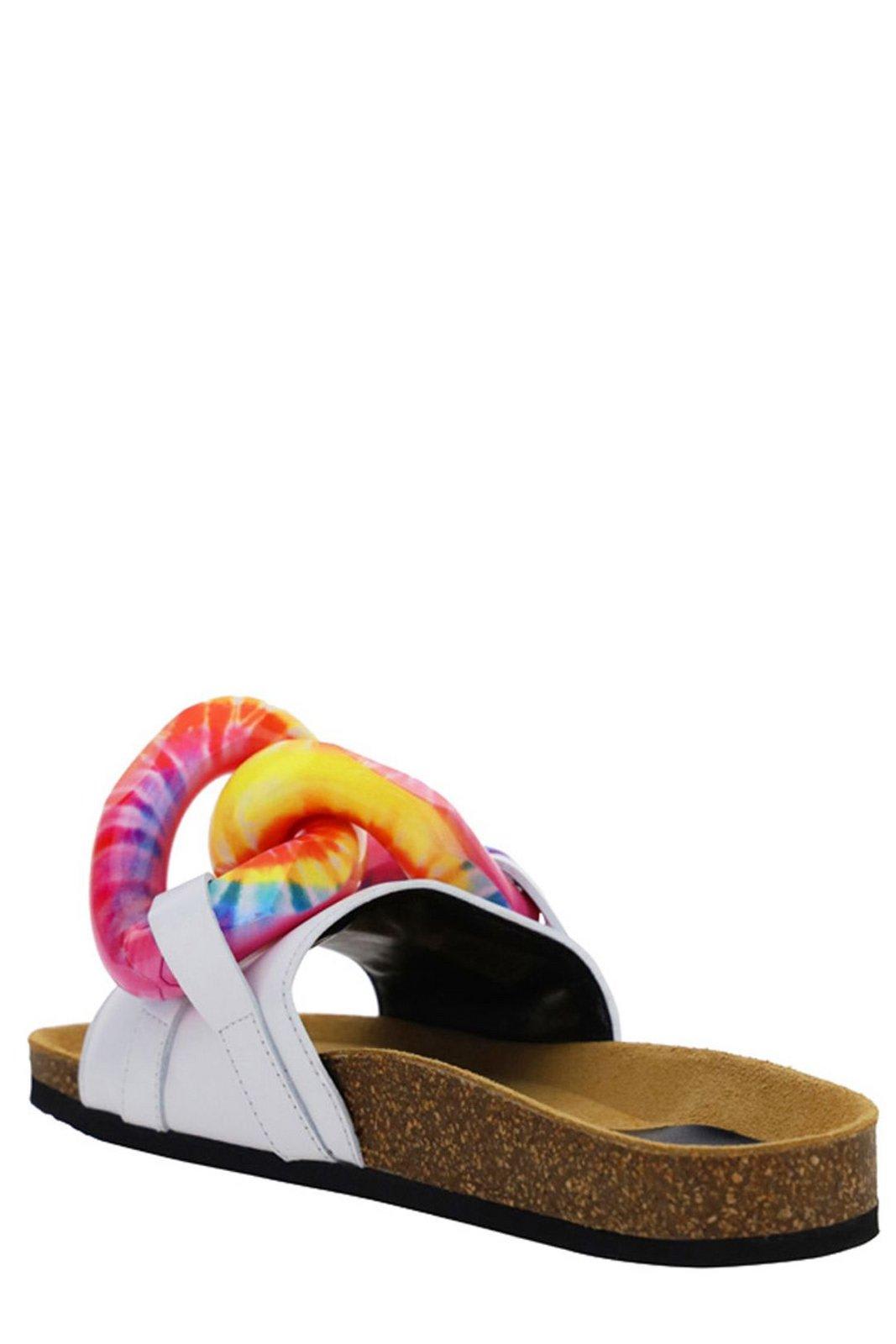 Jw Anderson Chain-embellished Leather Slides In 15101