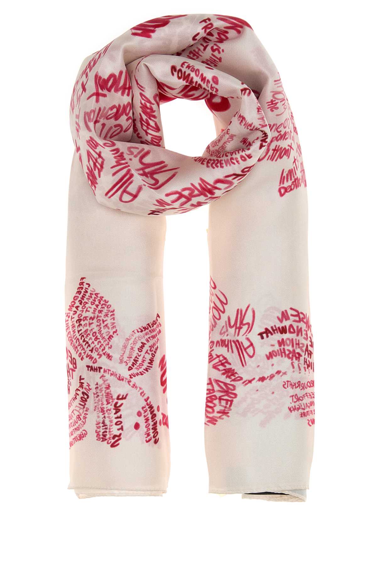 Dsquared2 Printed Silk Foulard In White