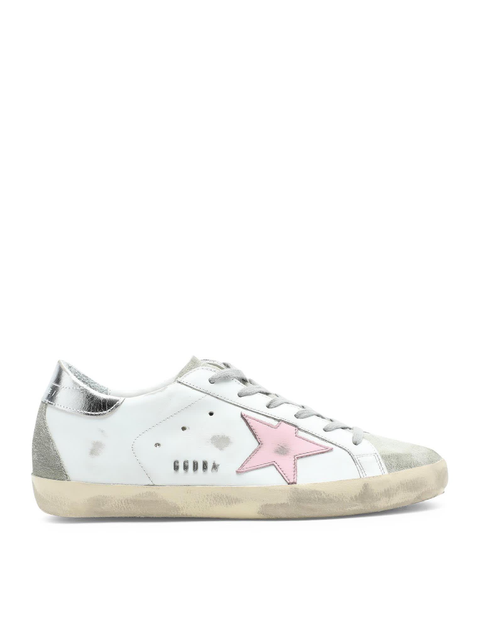 GOLDEN GOOSE SUPER-STAR LEATHER UPPER AND STAR SUEDE TOE