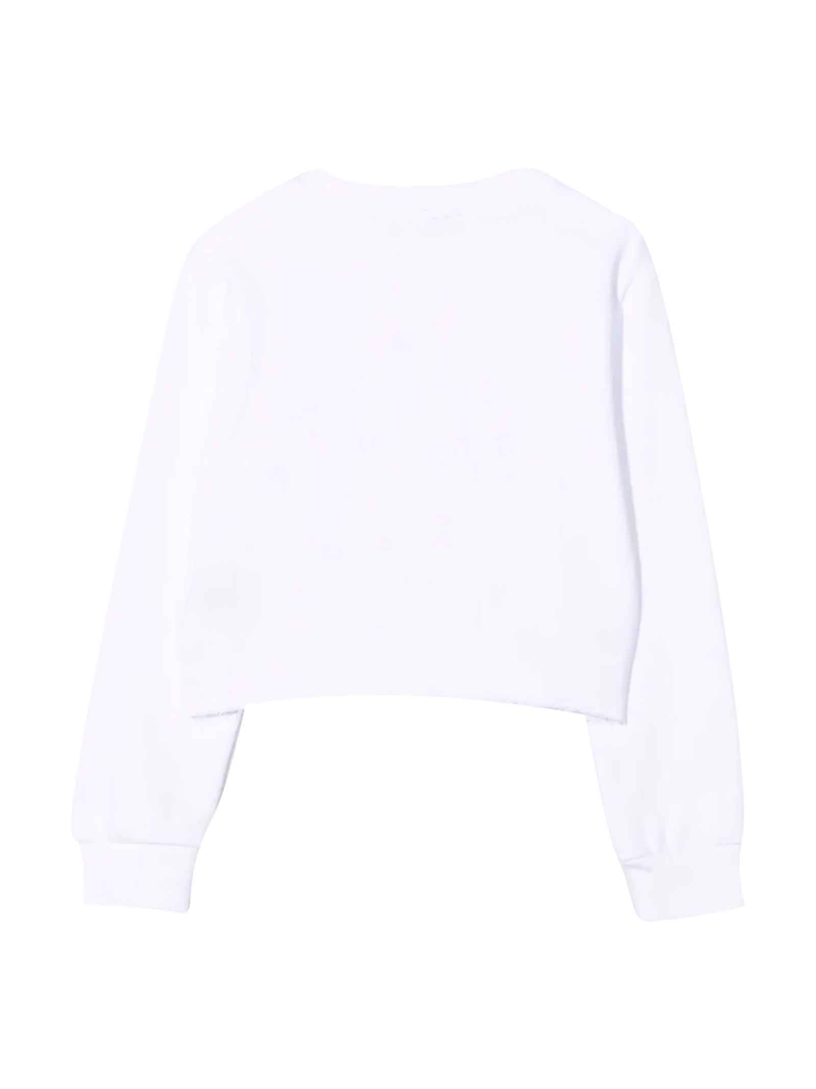 Shop Balmain White Sweatshirt With Logo In Bianco