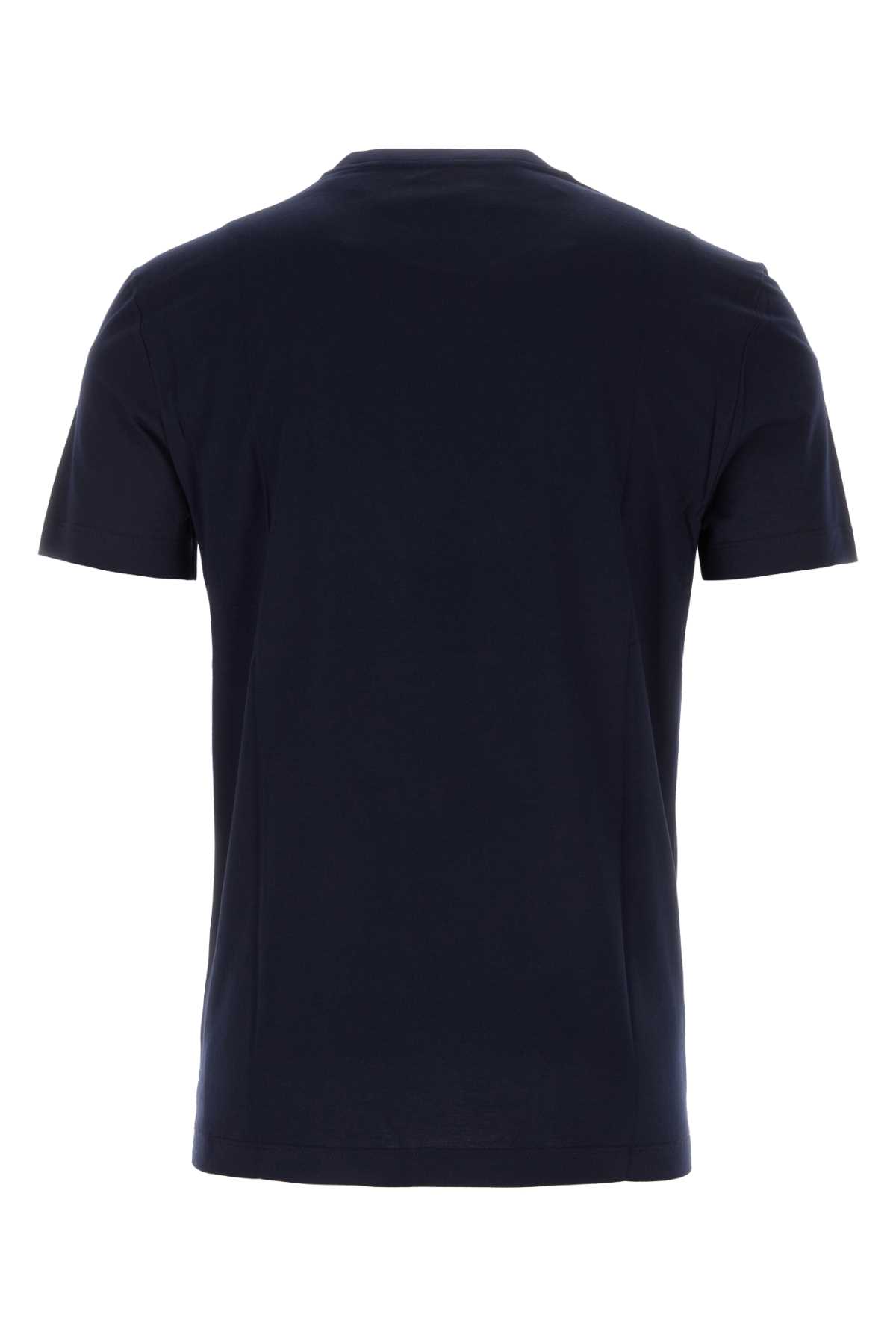 Shop Versace Midnight Blue Cotton T-shirt In Navyblue