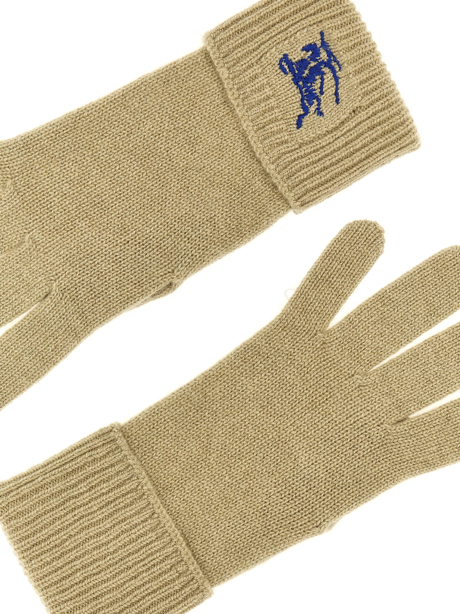 Shop Burberry Equestrian Knight Design Gloves In Green