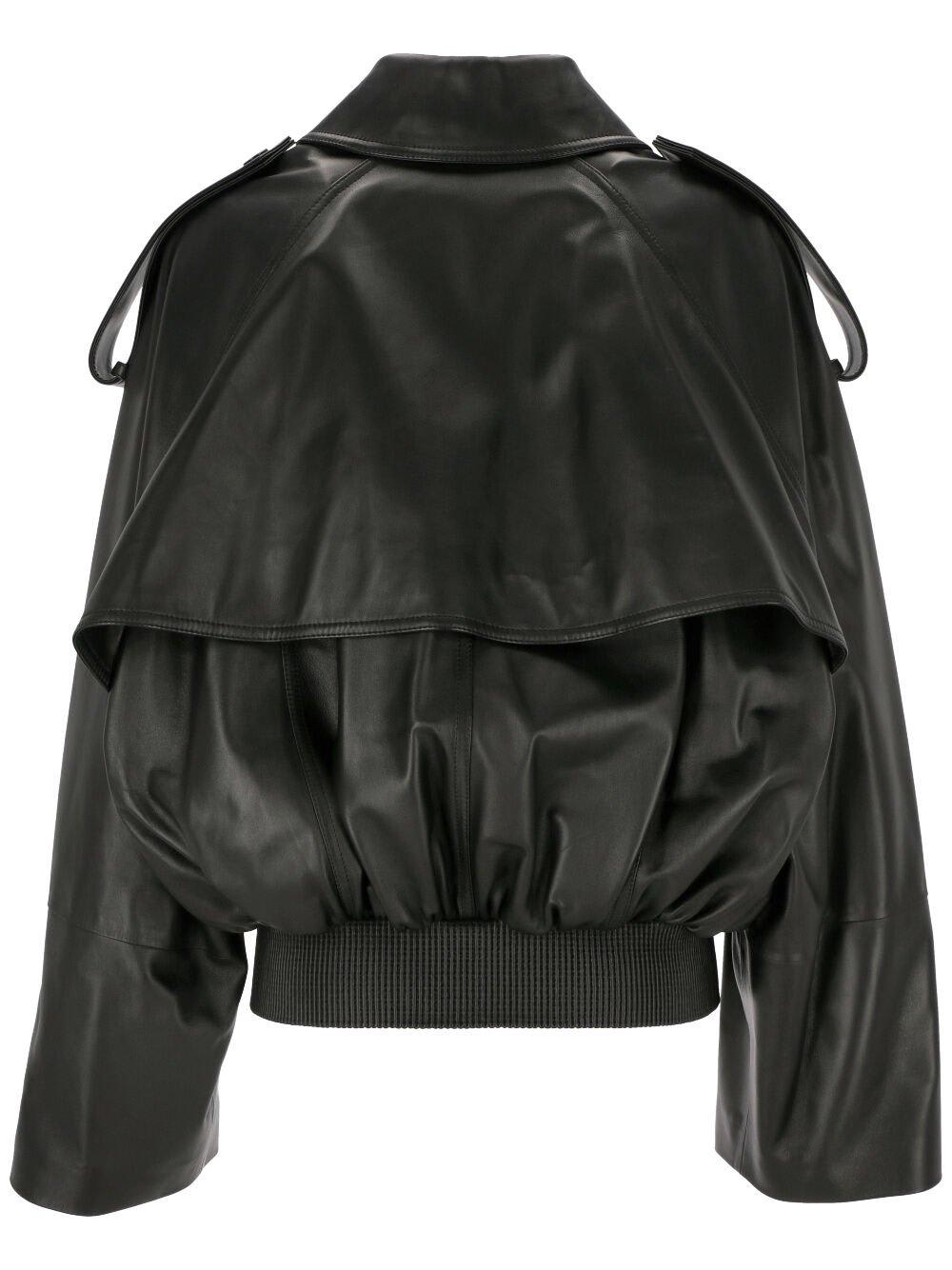 Shop Loewe Double-breasted Balloon Jacket In Black