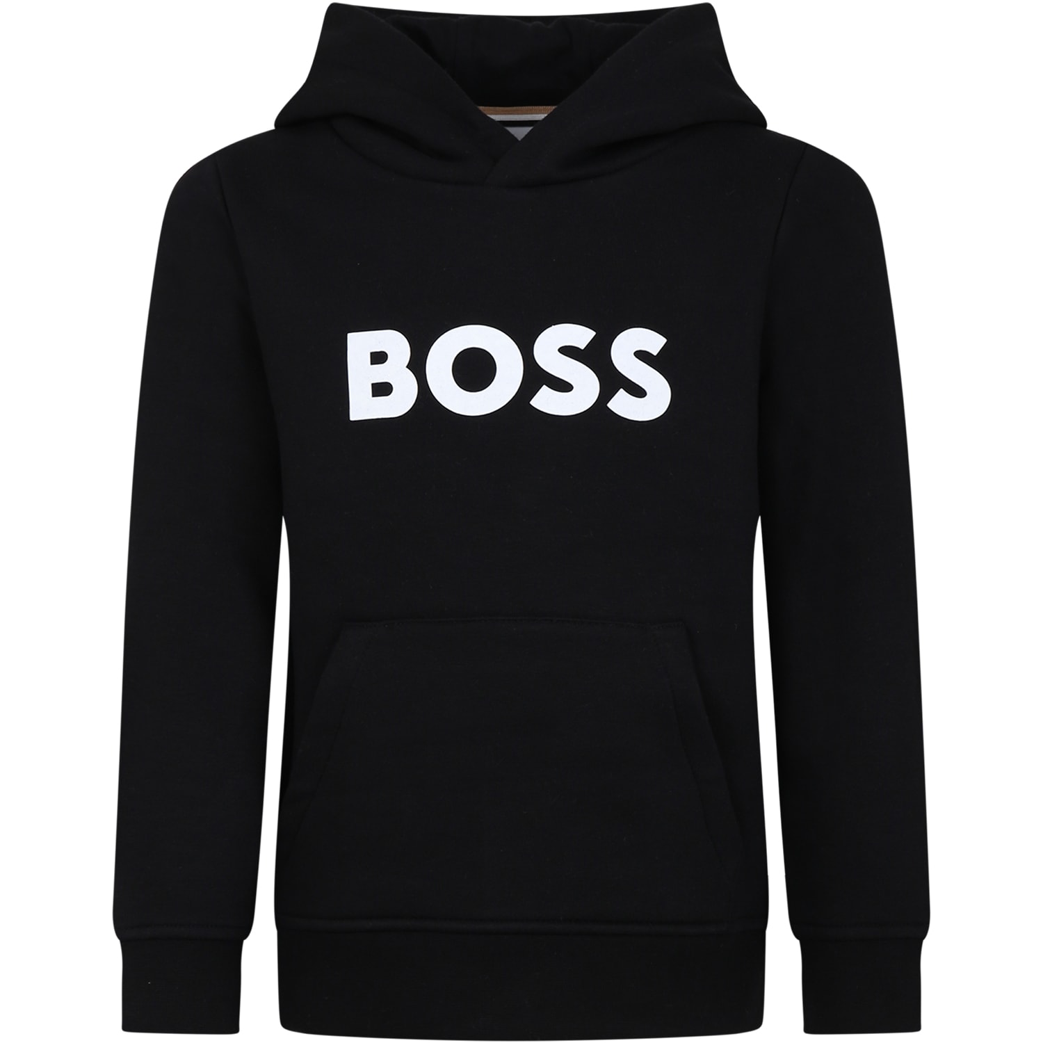 Hugo Boss Kids' Black Sweatshirt For Boy With Logo