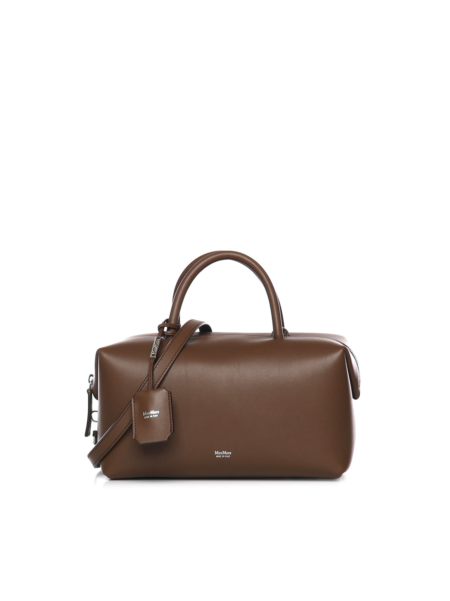 Max Mara Medium Leather Satchel Bag In Brown