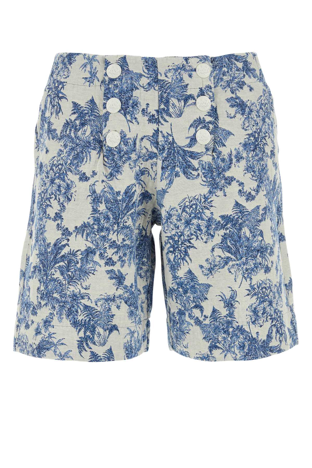 Embroidered Cotton Blend Maeva Bermuda Shorts