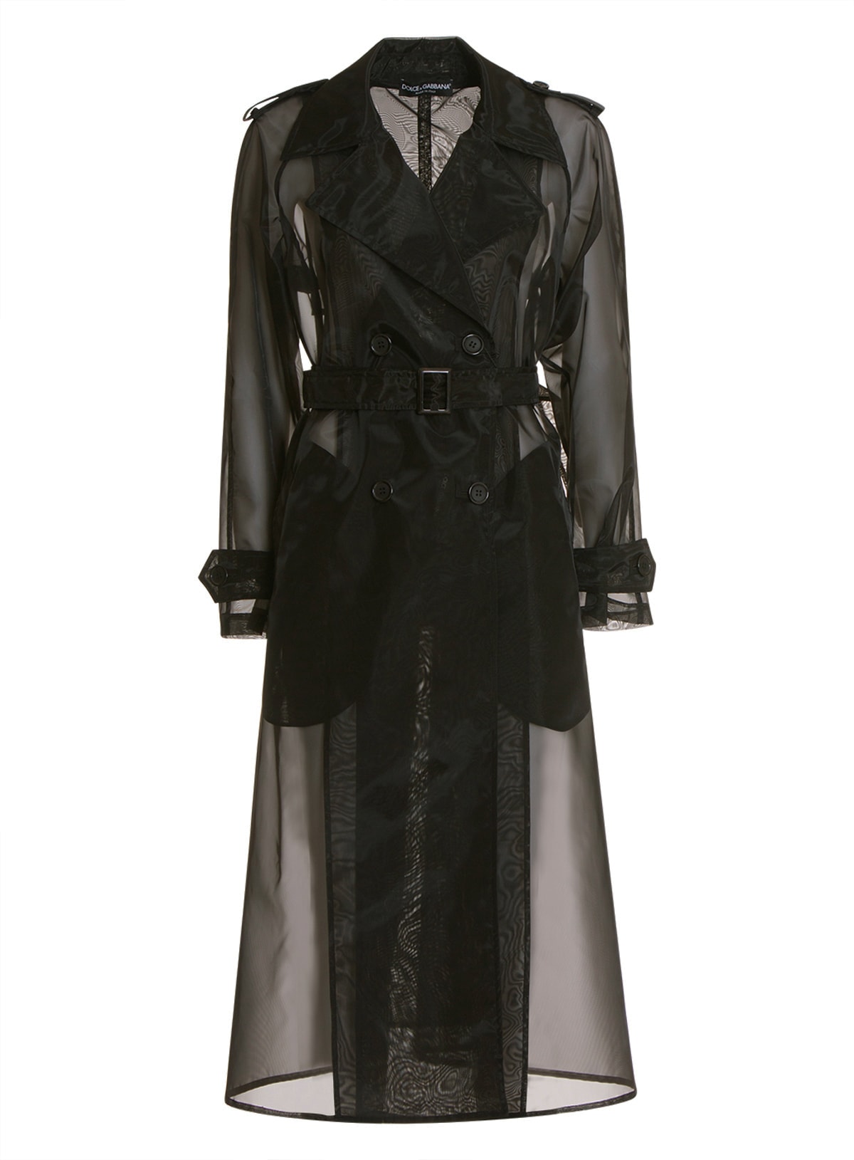 DOLCE & GABBANA DOUBLE-BREASTED ORGANZA TRENCH COAT,11234012