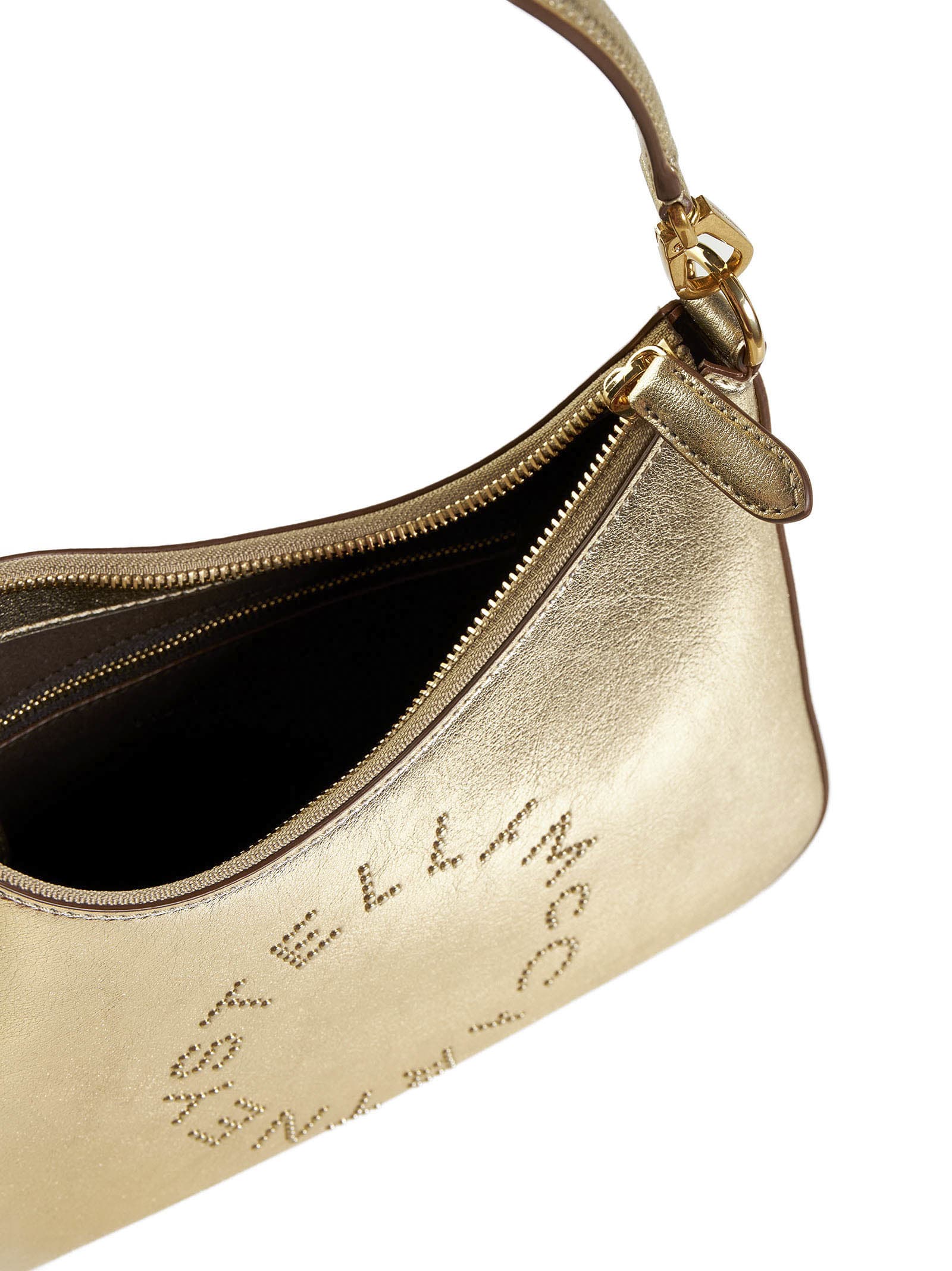 Shop Stella Mccartney Shoulder Bag In Light Gold